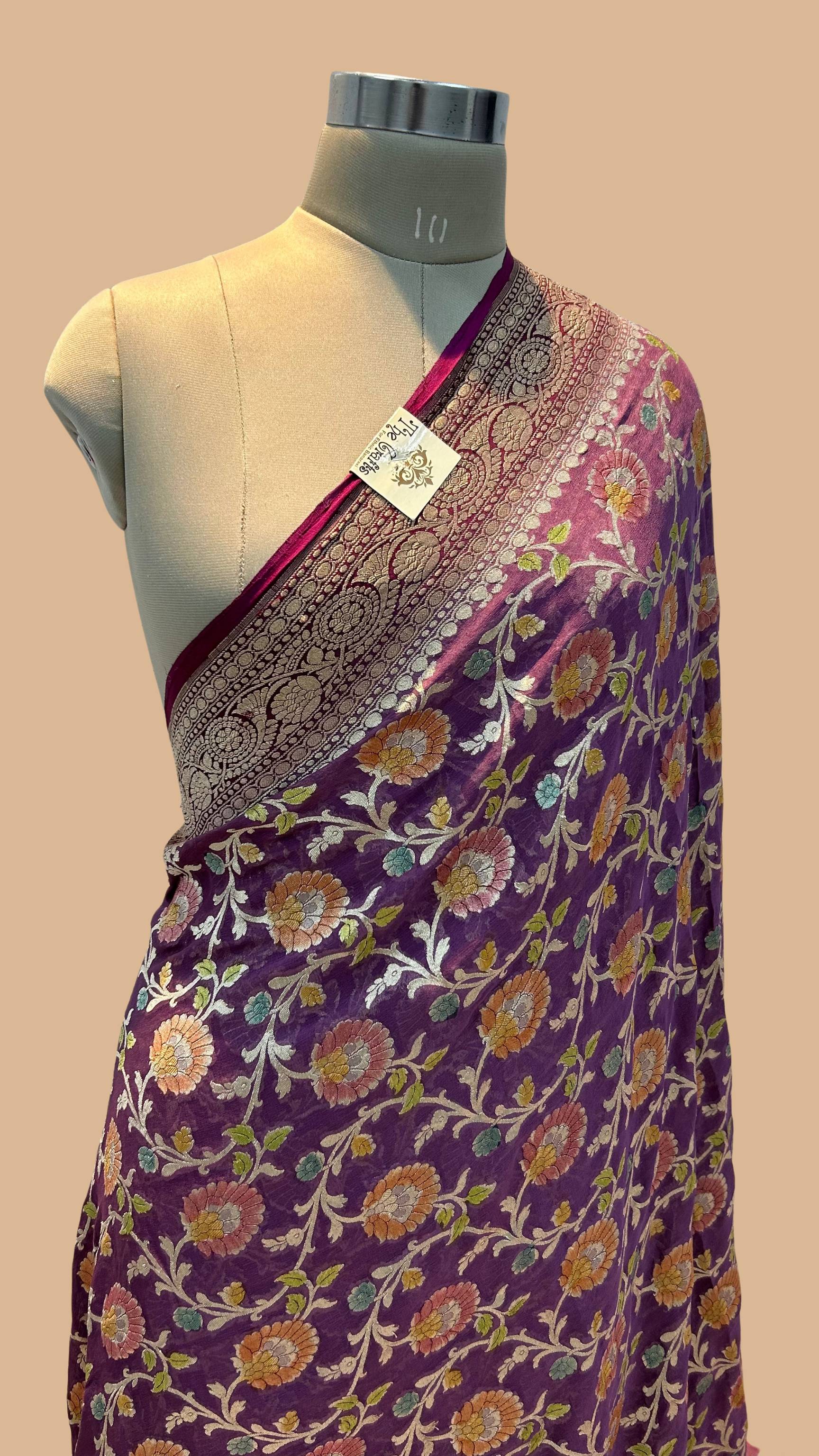 Khaddi Georgette Handloom Banarasi Saree