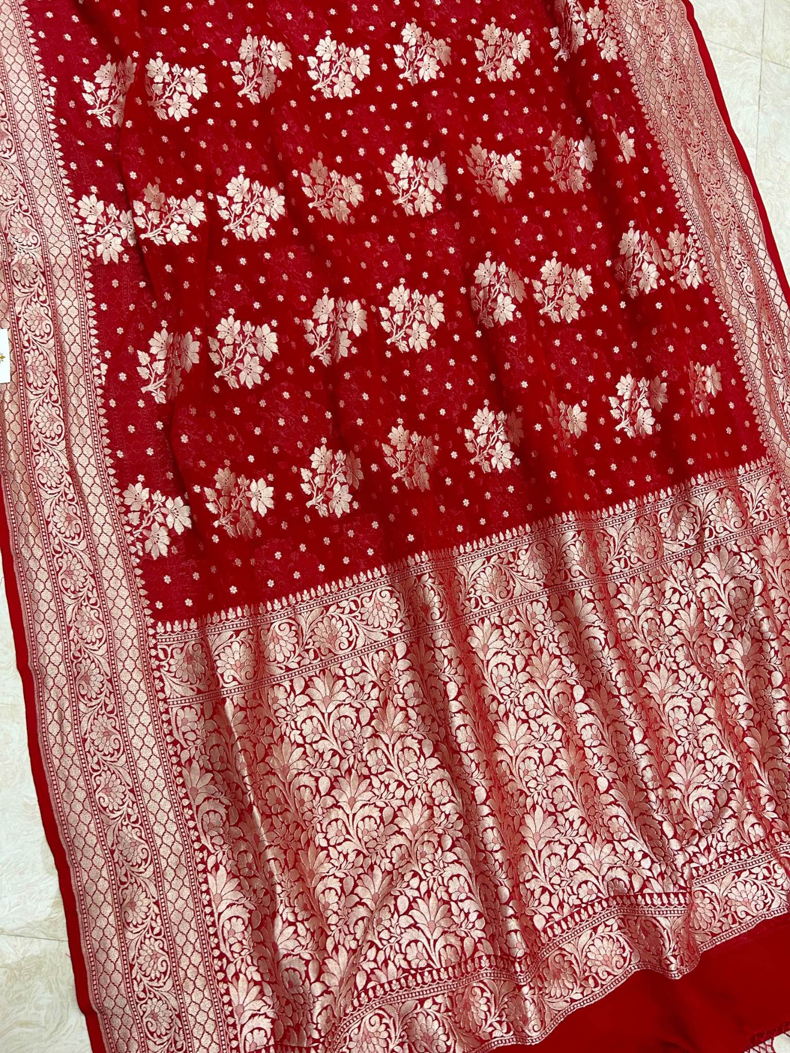 Khaddi Georgette Handloom Banarasi Saree