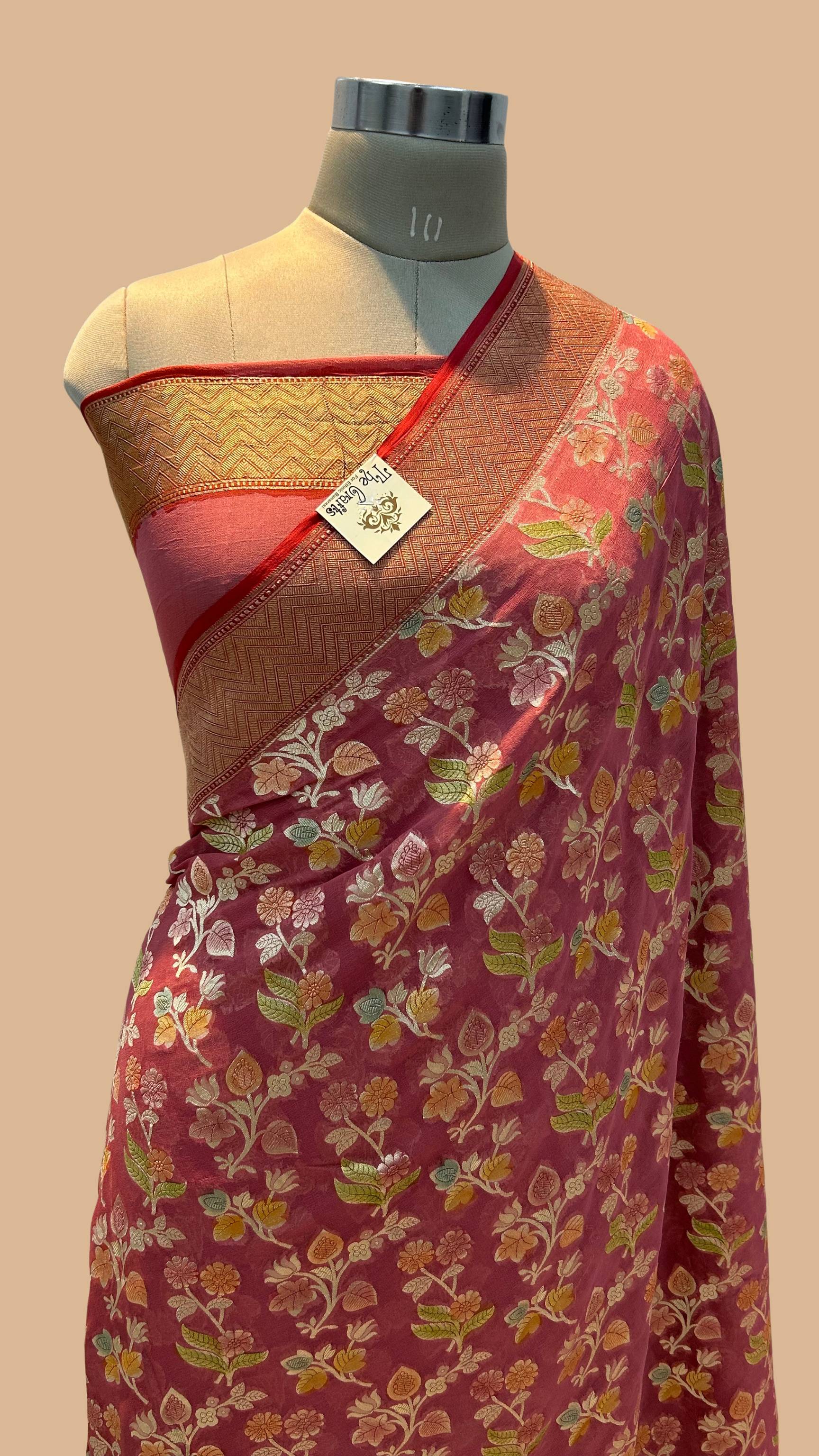 Khaddi Georgette Handloom Banarasi Saree