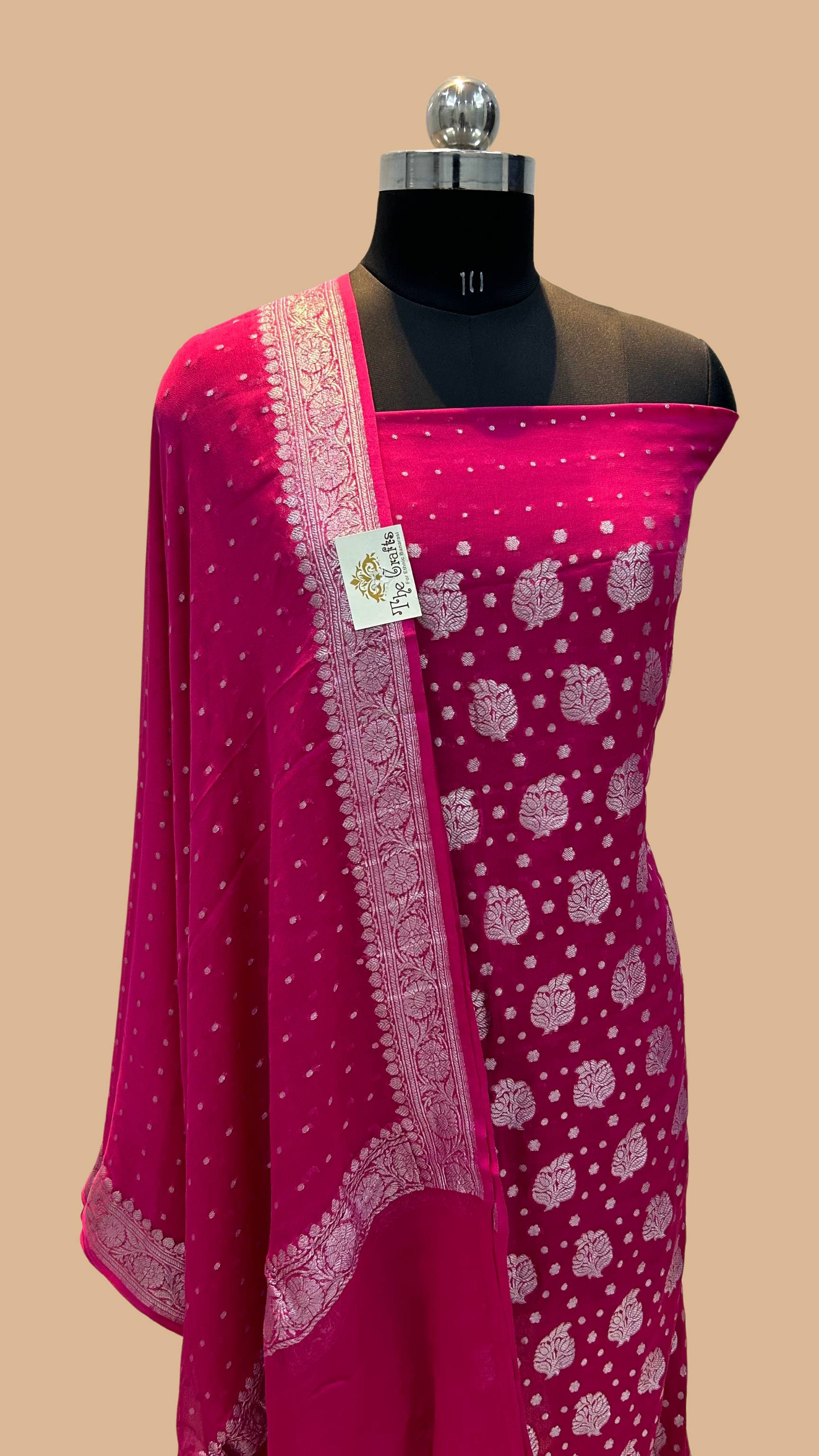 Kesari Trendz Banaras Vol 1 Satin Georgette With Embroidery Work Dress  Material At Wholesale Rate