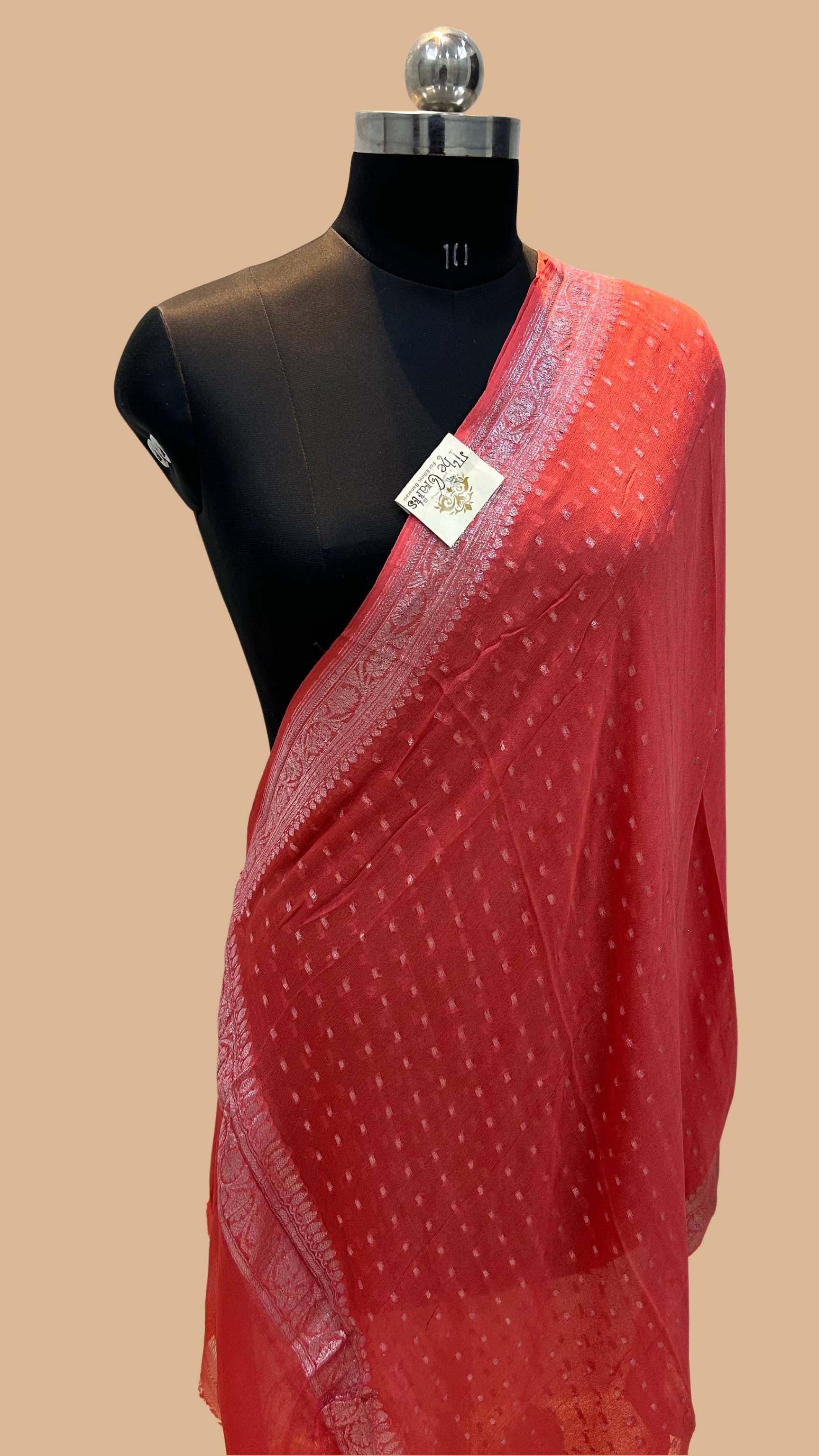 Pure Georgette Banarasi Dupatta - silver zari