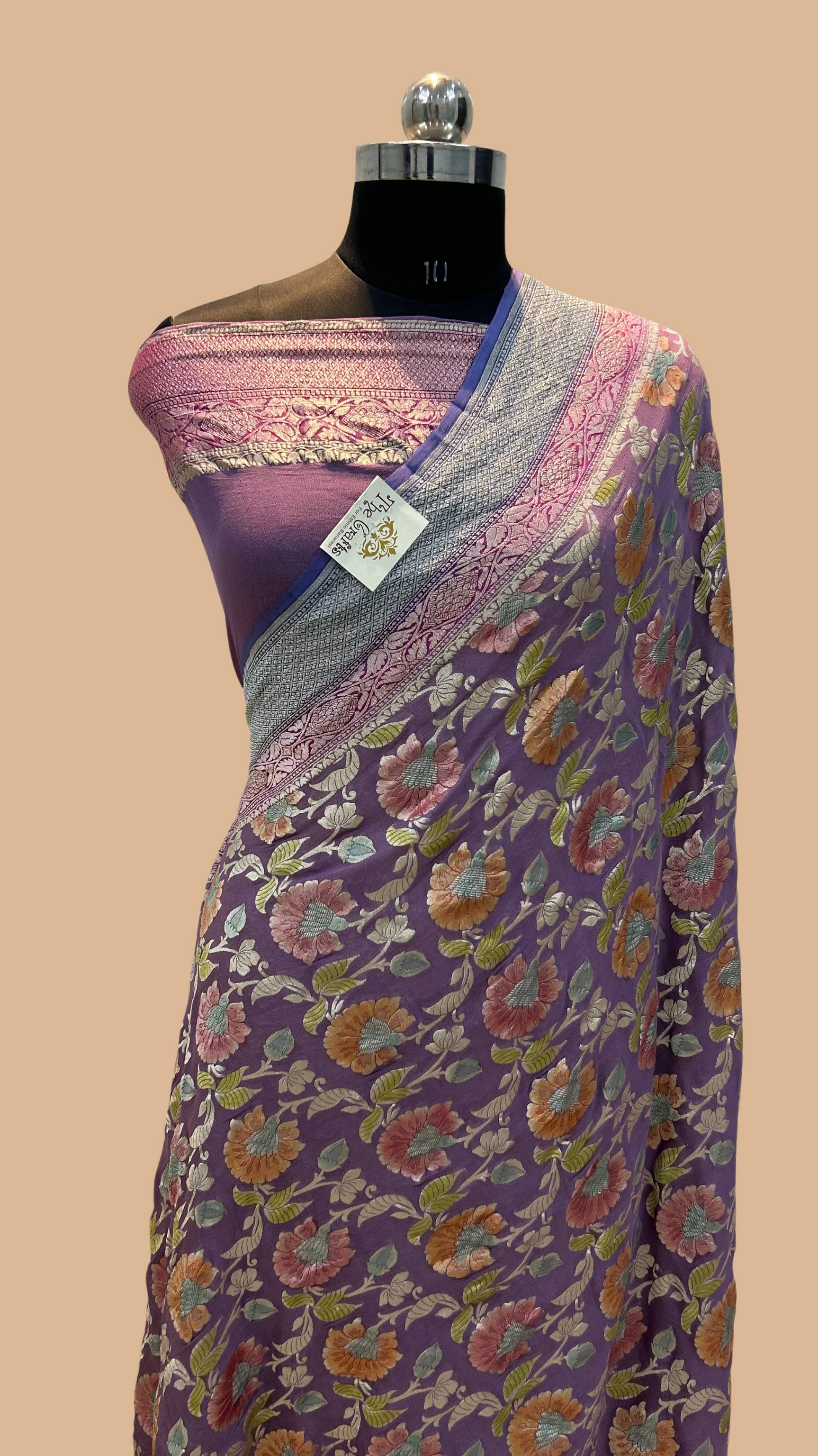 Khaddi Georgette Handloom Banarasi Saree