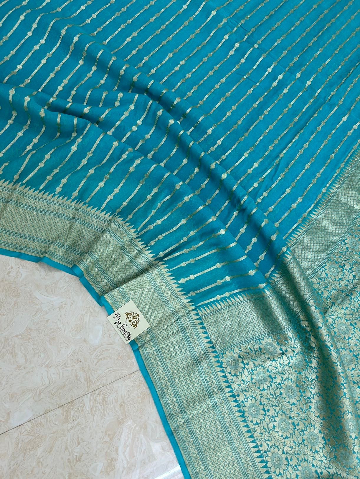 Khaddi Georgette Banarasi Saree - Water Zari