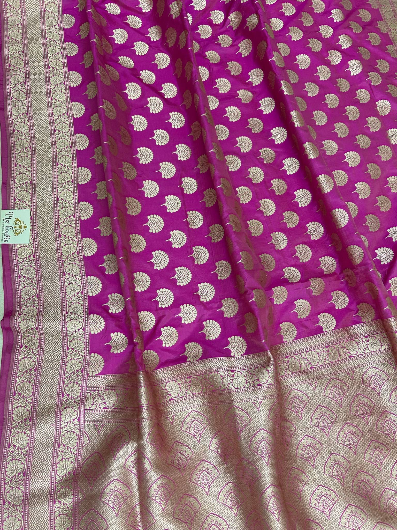 Pure Katan Silk Handloom Banarasi Saree - Jaal work