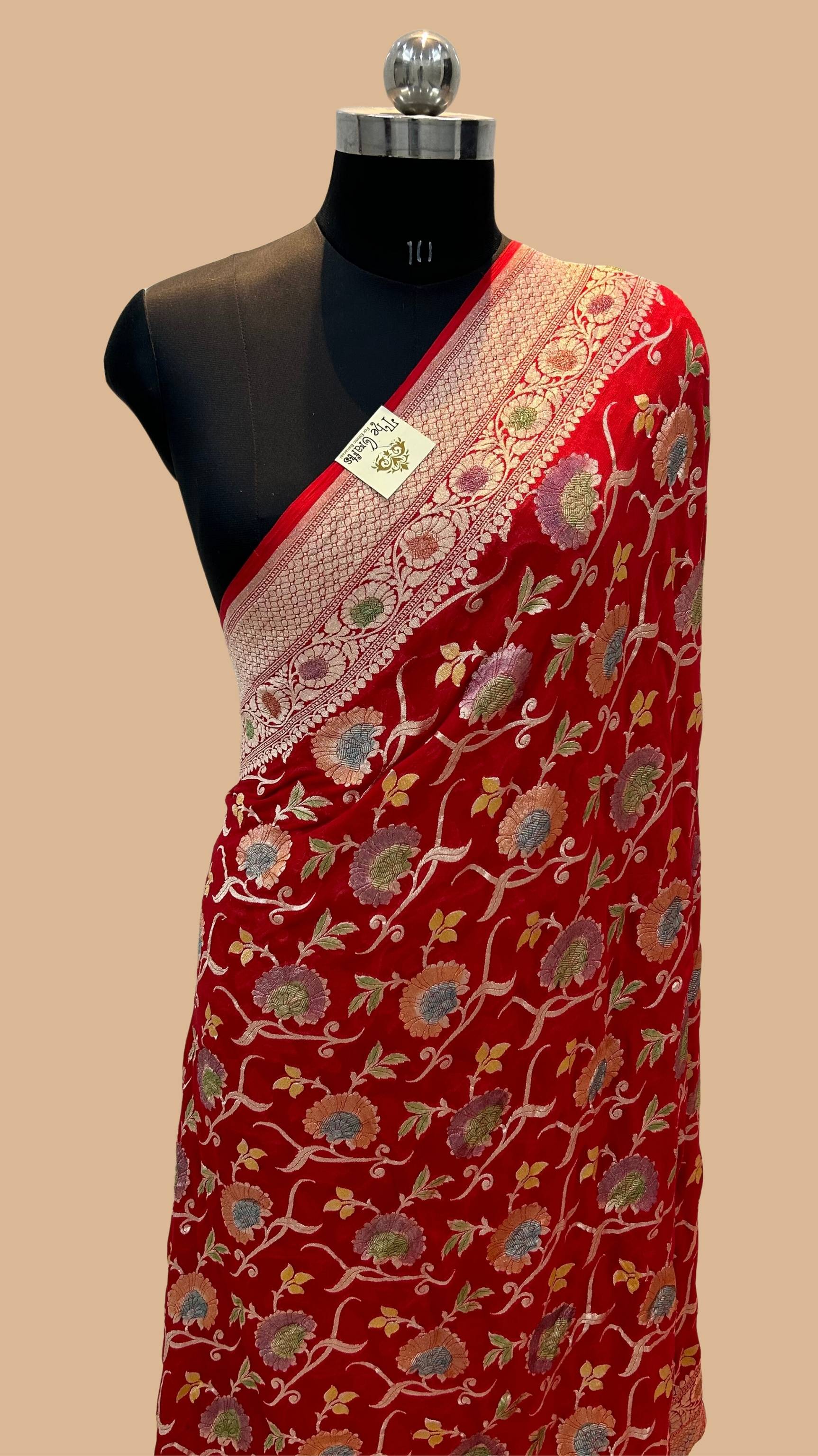 Khaddi Georgette Handloom Banarasi Saree