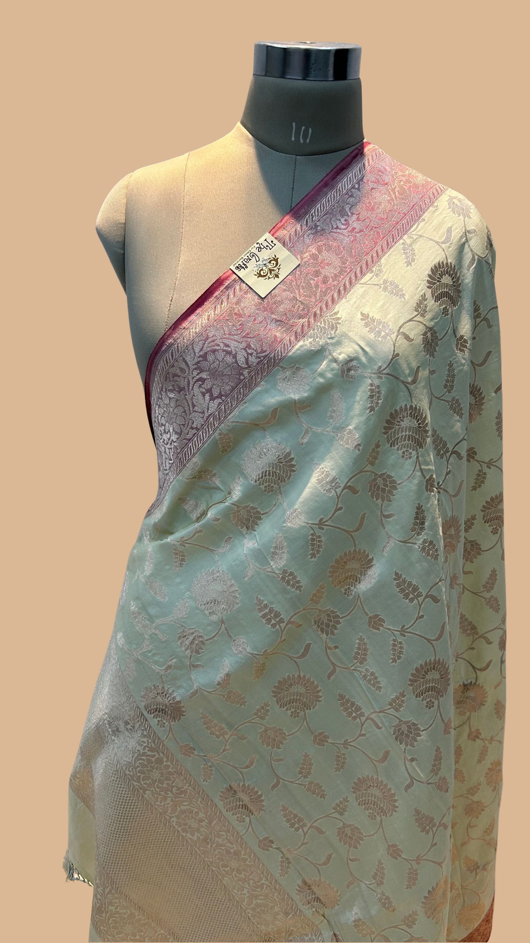 Pure Katan Silk Banarasi Handloom Dupatta