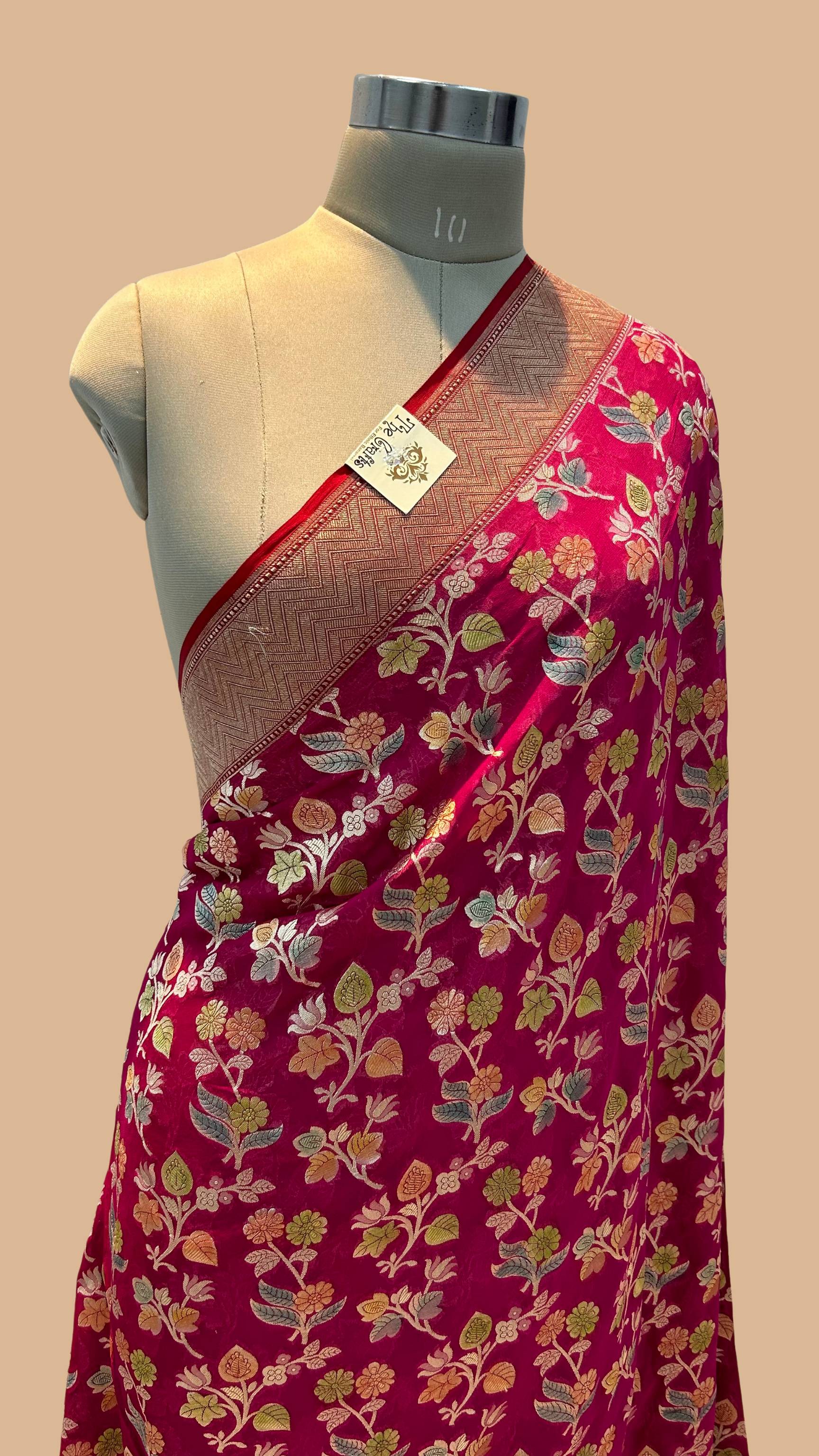 Khaddi Georgette Handloom Banarasi Saree