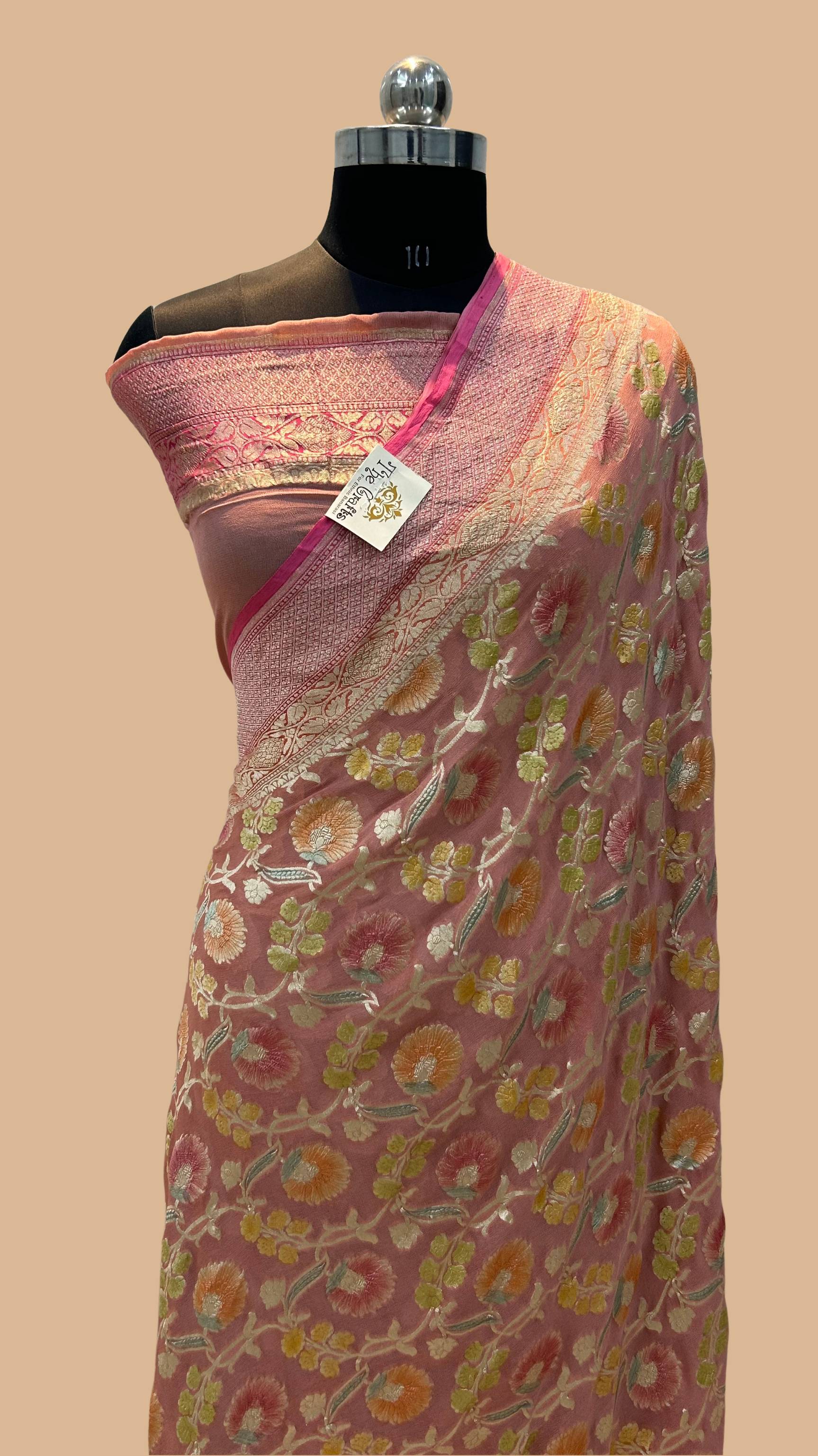 Khaddi Georgette Handloom Banarasi Saree