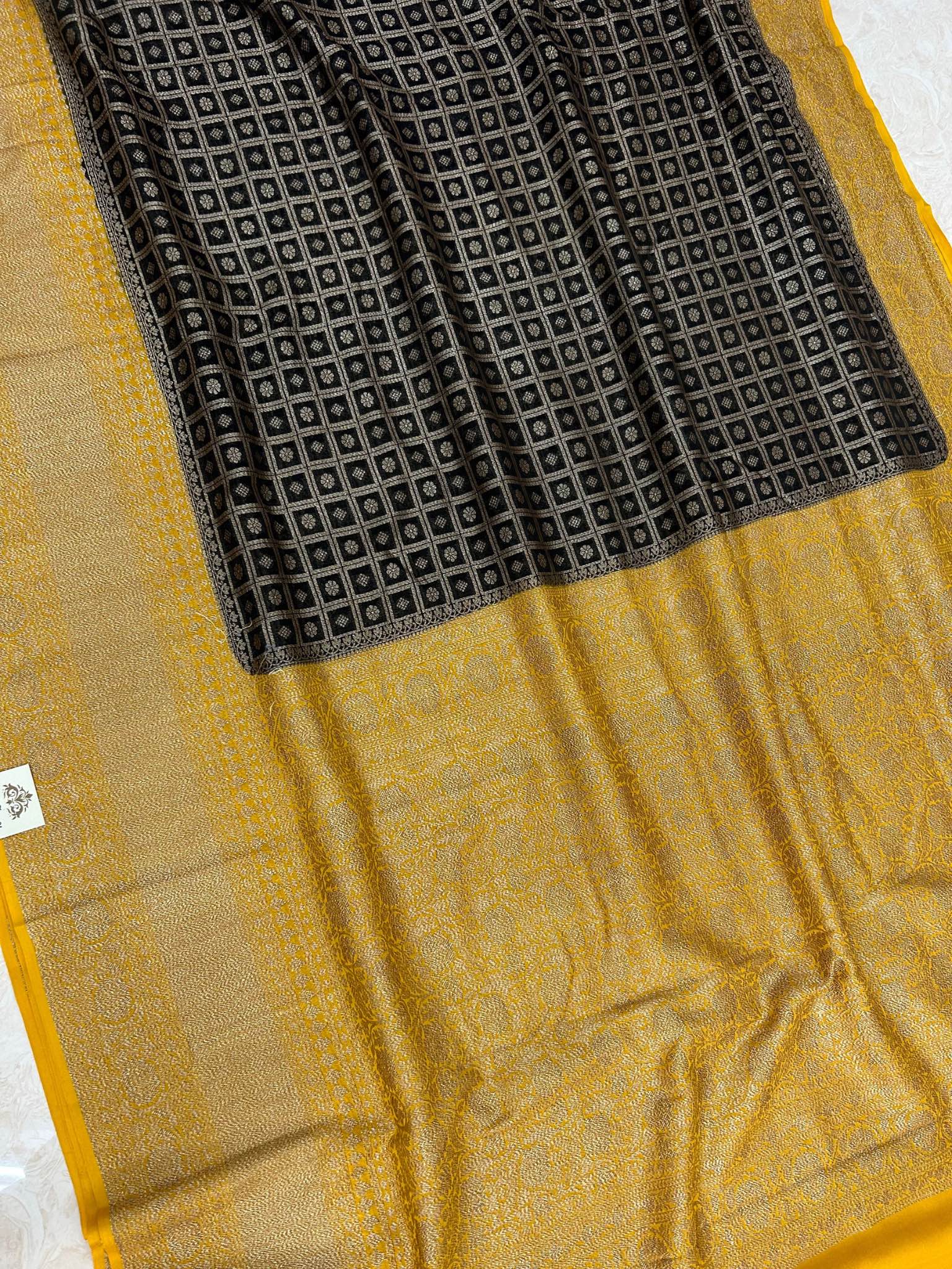 Khaddi Georgette Banarasi Saree - Antique Zari