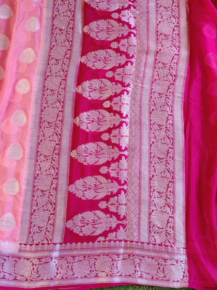 Pure Khaddi Chiffon Banarasi Saree