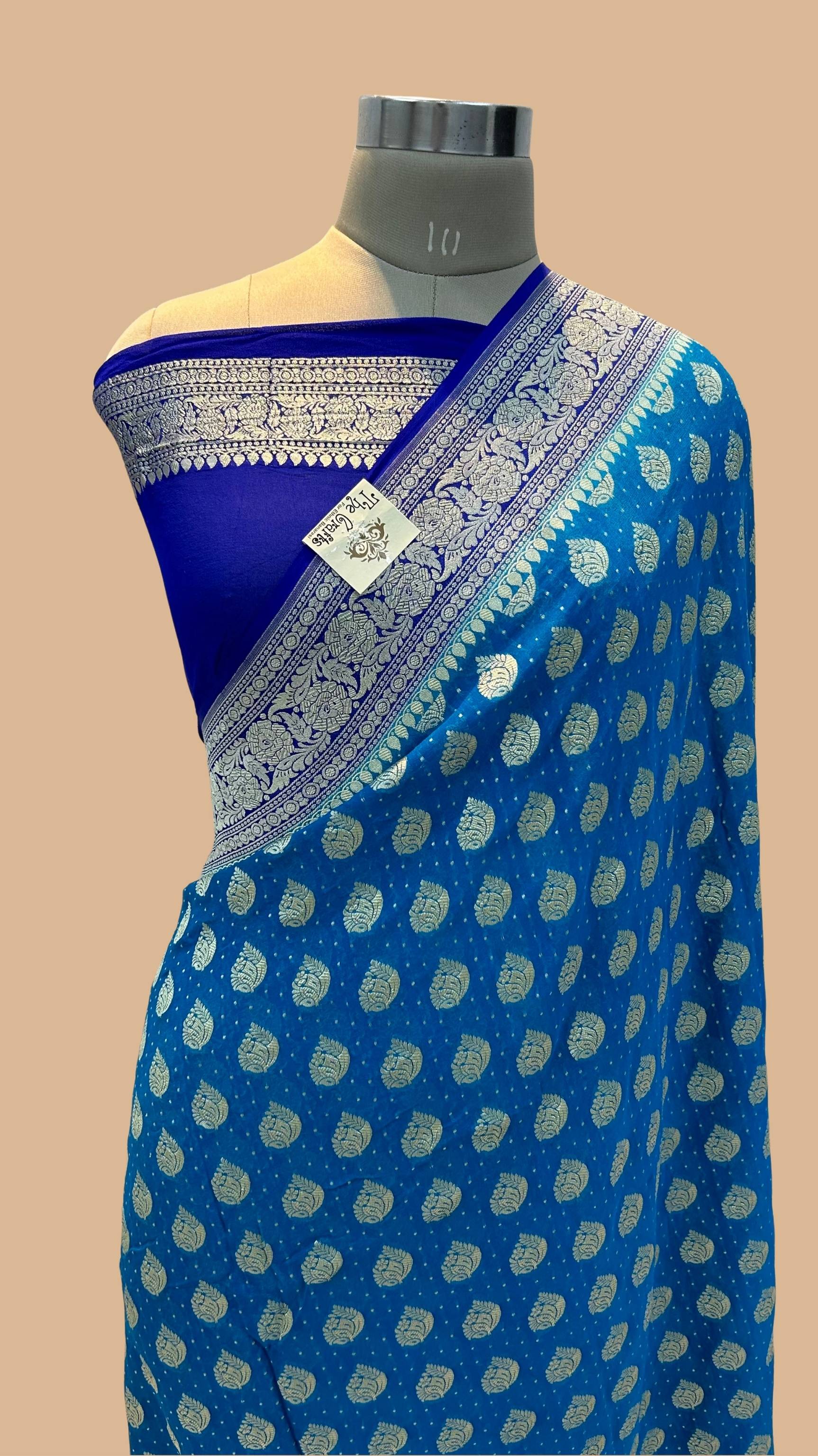 Khaddi Georgette Handloom Banarasi Saree