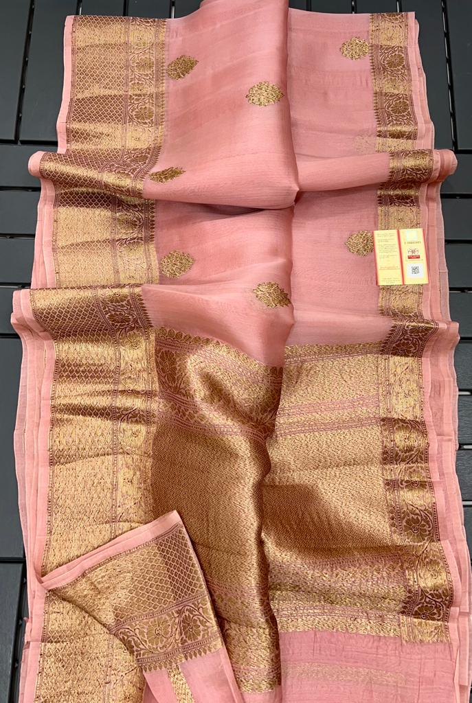 Pure Kora Silk Handloom Banarasi Saree