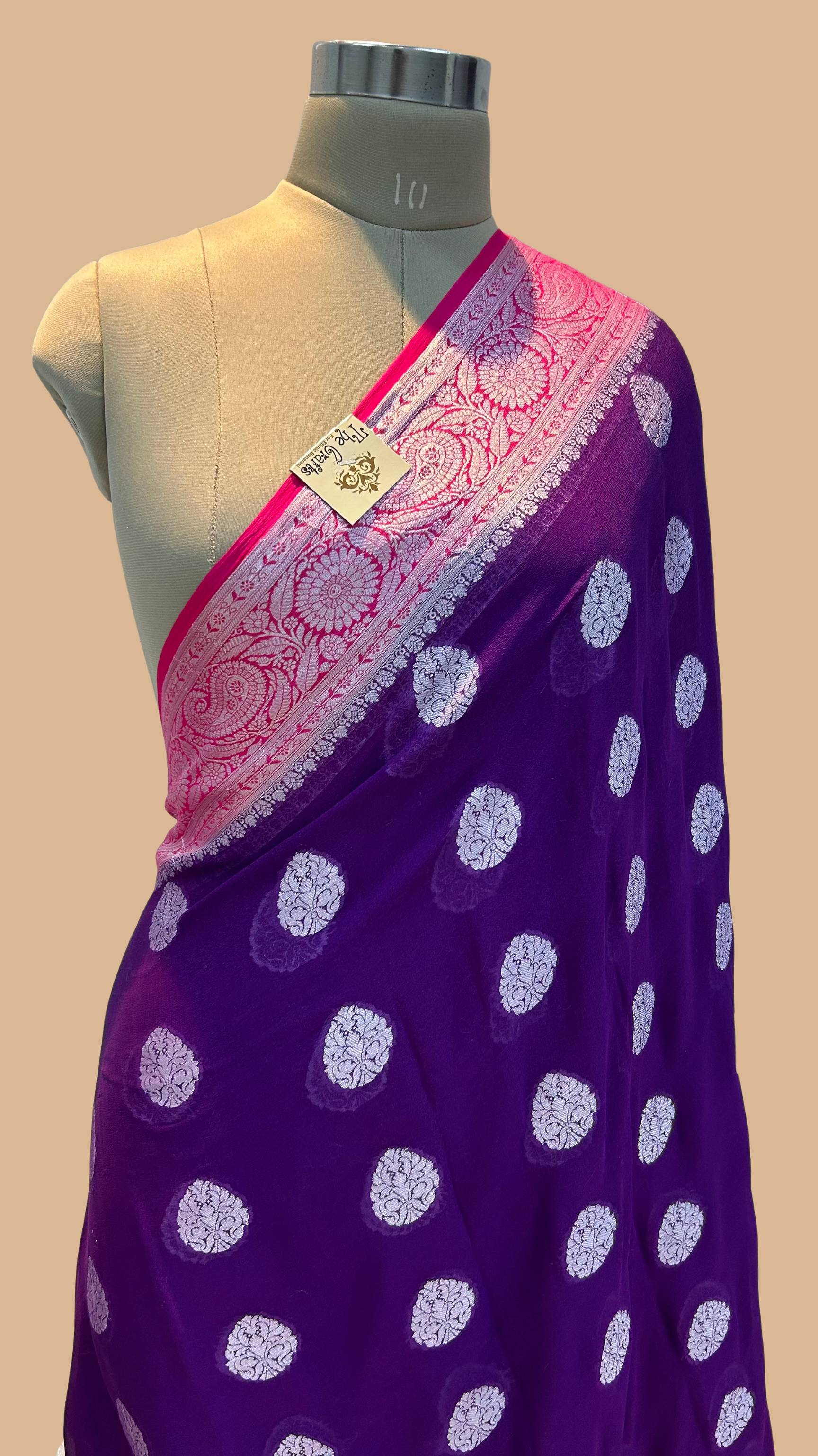 Pure Khaddi Chiffon Banarasi Saree