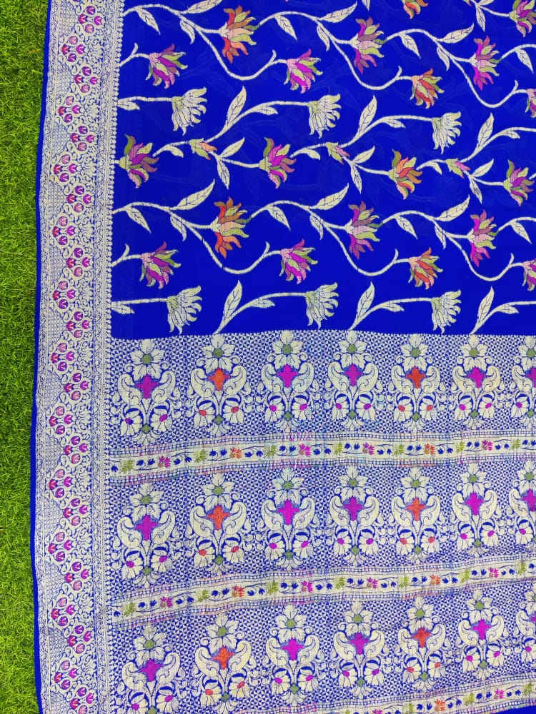 Pure Khaddi Chiffon Banarasi Saree