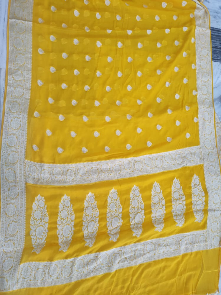 Pure Khaddi Chiffon Banarasi Saree