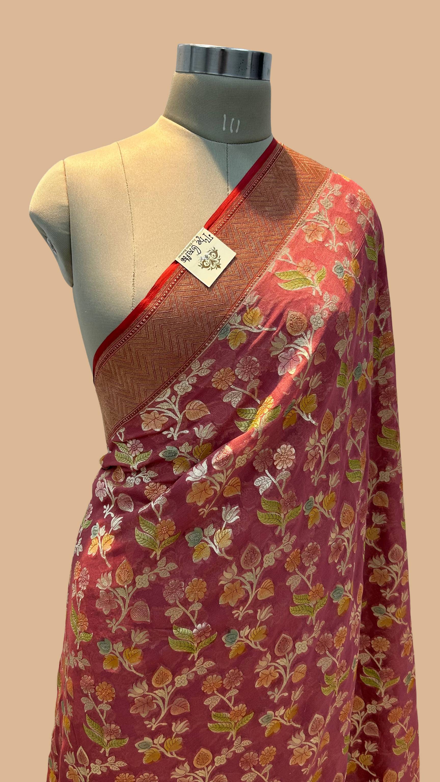 Khaddi Georgette Handloom Banarasi Saree