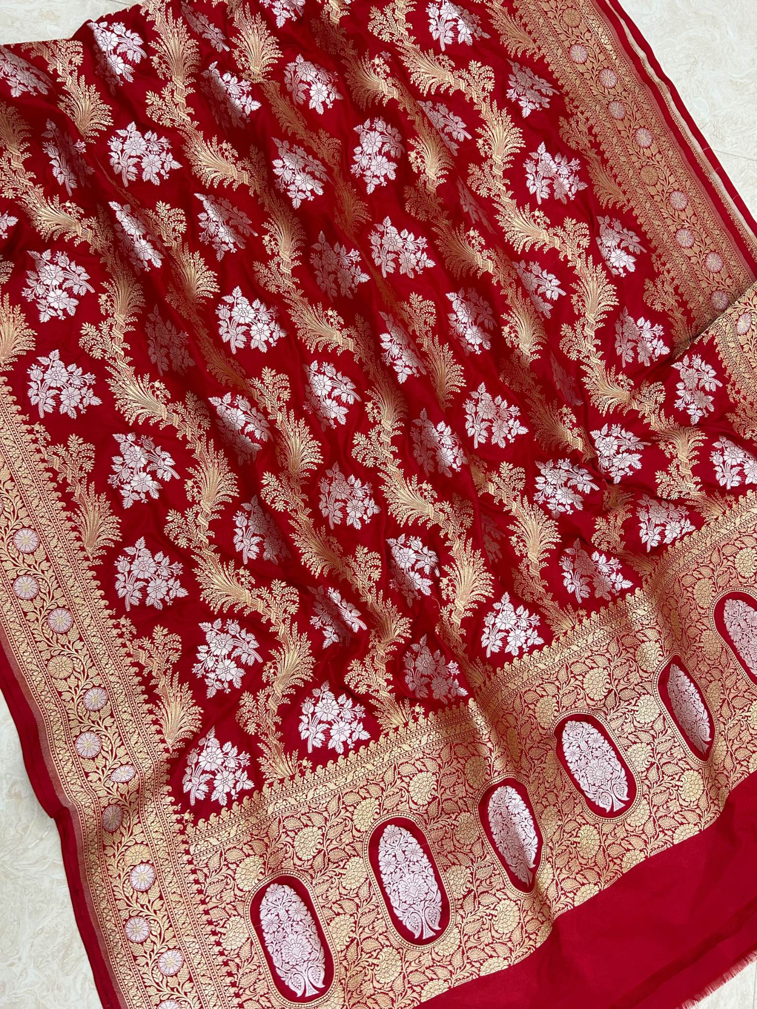 Pure Katan Silk Banarasi Handloom Dupatta