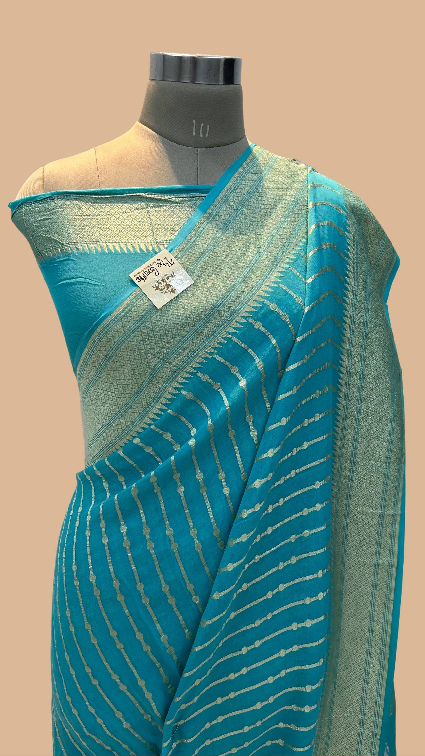 Khaddi Georgette Banarasi Saree - Water Zari