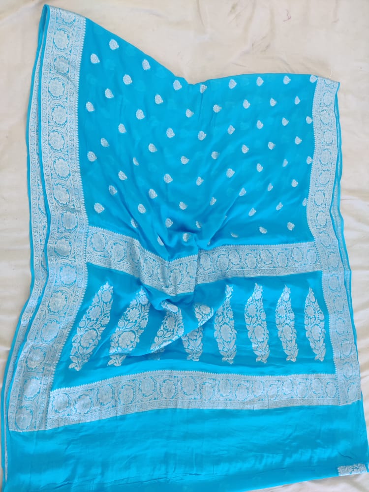 Pure Khaddi Chiffon Banarasi Saree