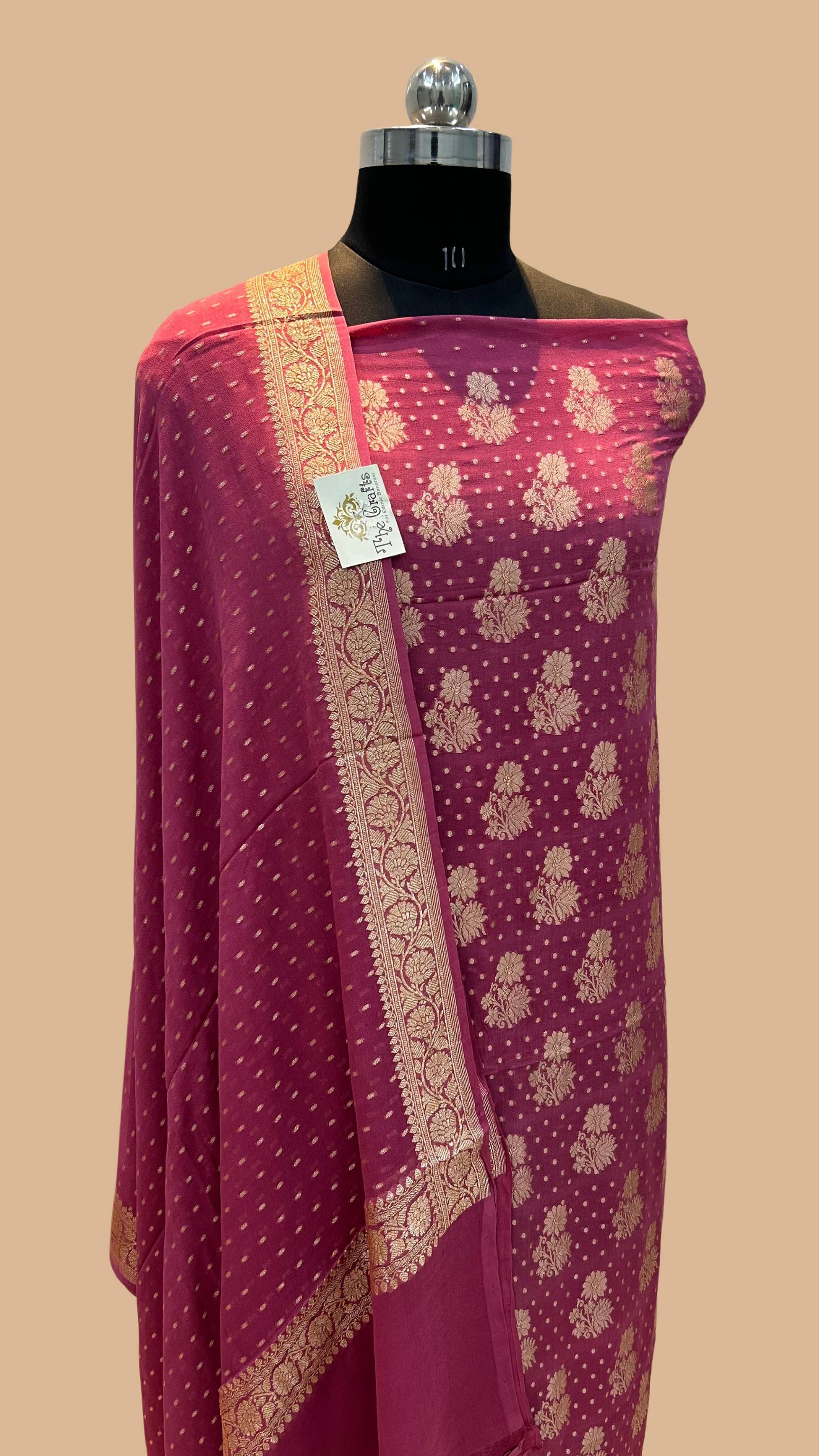 Khaddi Georgette Banarasi Dress Material