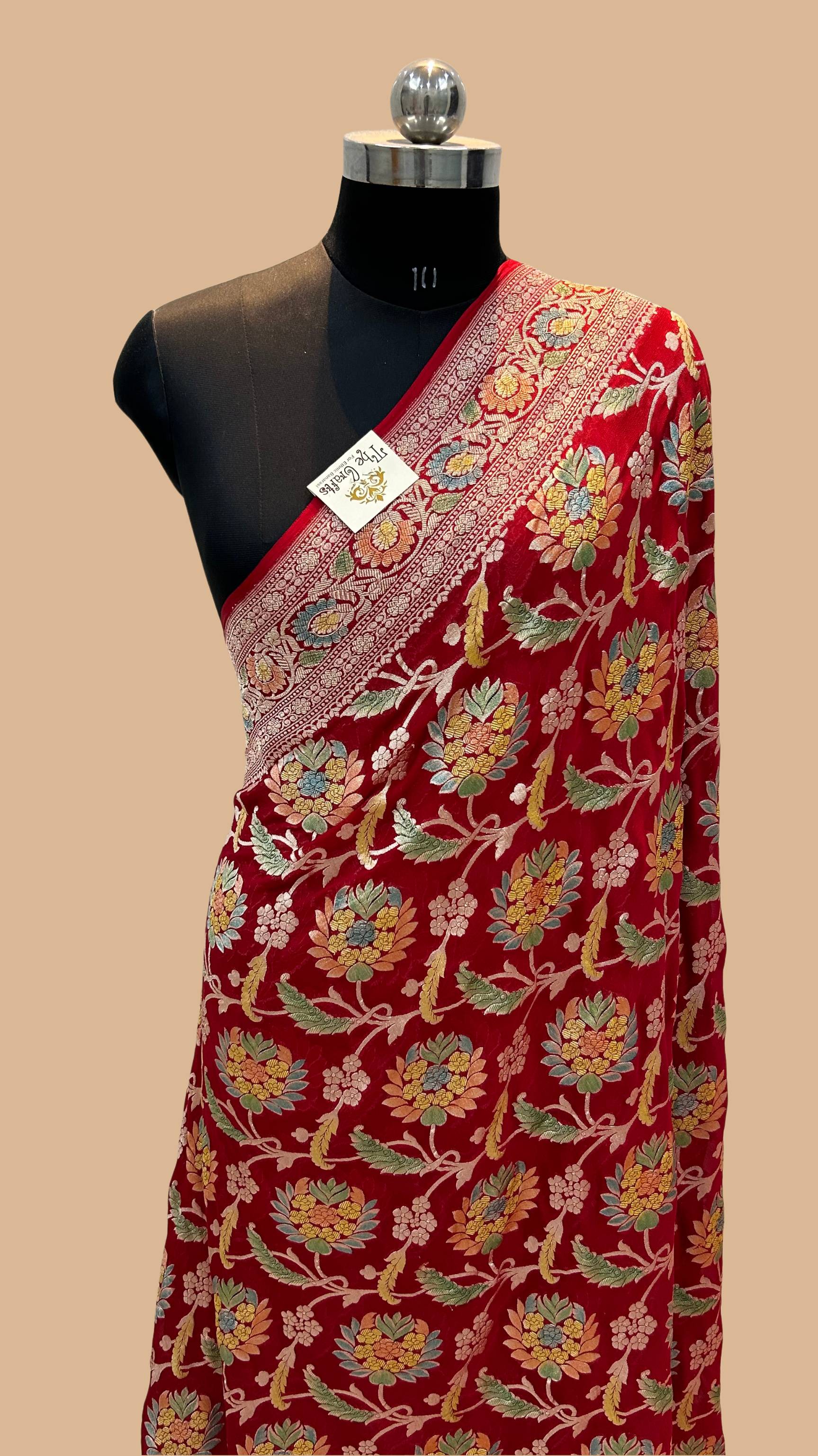 Khaddi Georgette Handloom Banarasi Saree