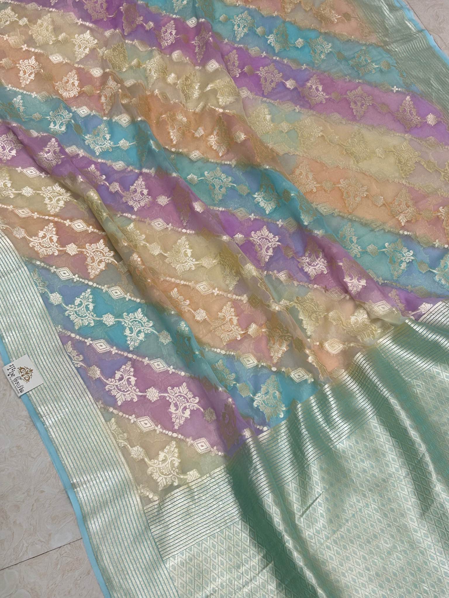 Khaddi Georgette Handloom Banarasi Saree