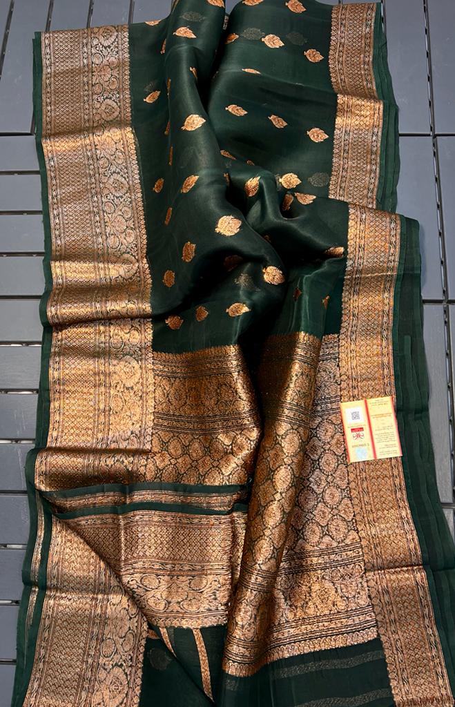 Pure Kora Silk Handloom Banarasi Saree