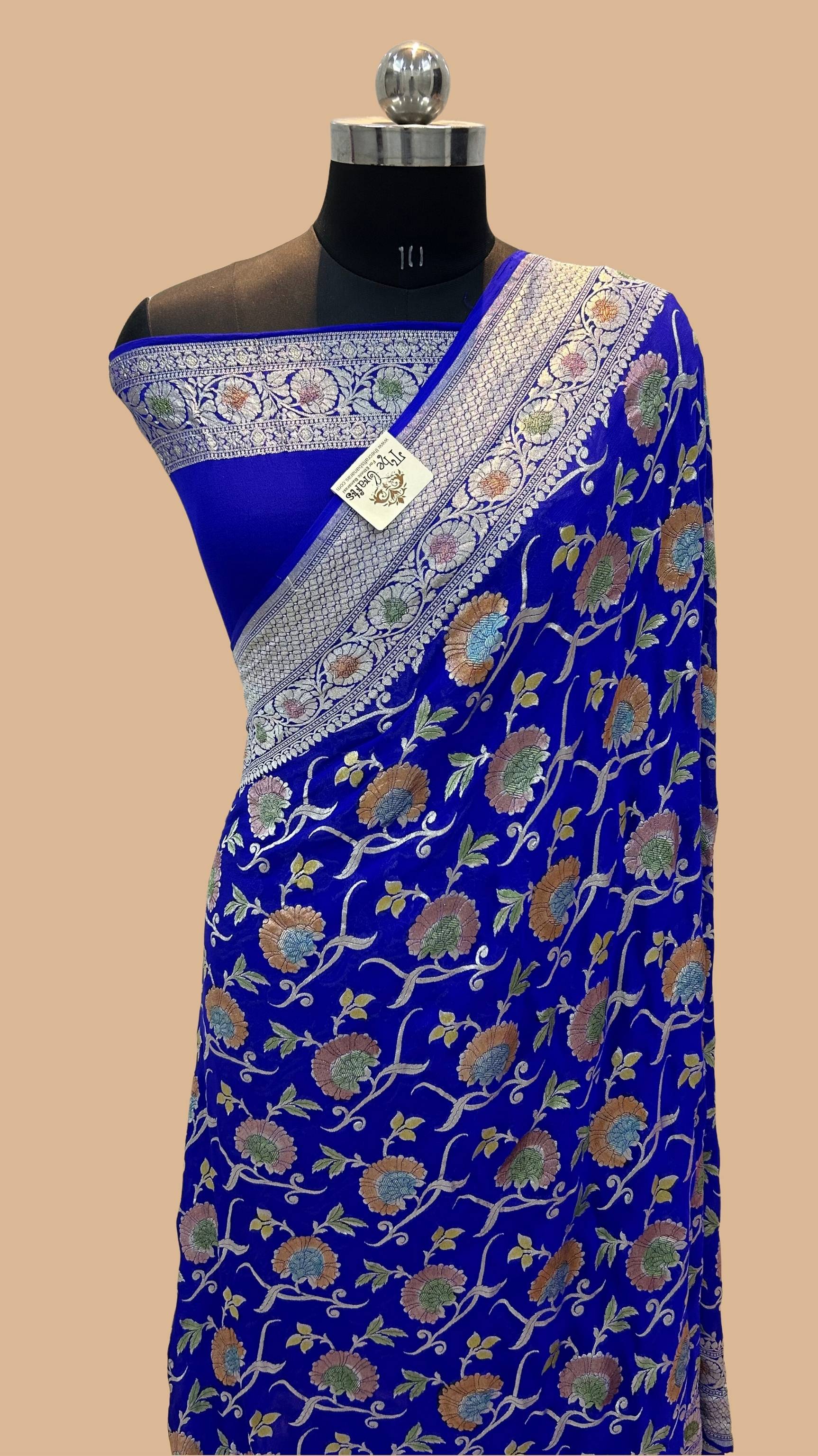 Khaddi Georgette Handloom Banarasi Saree