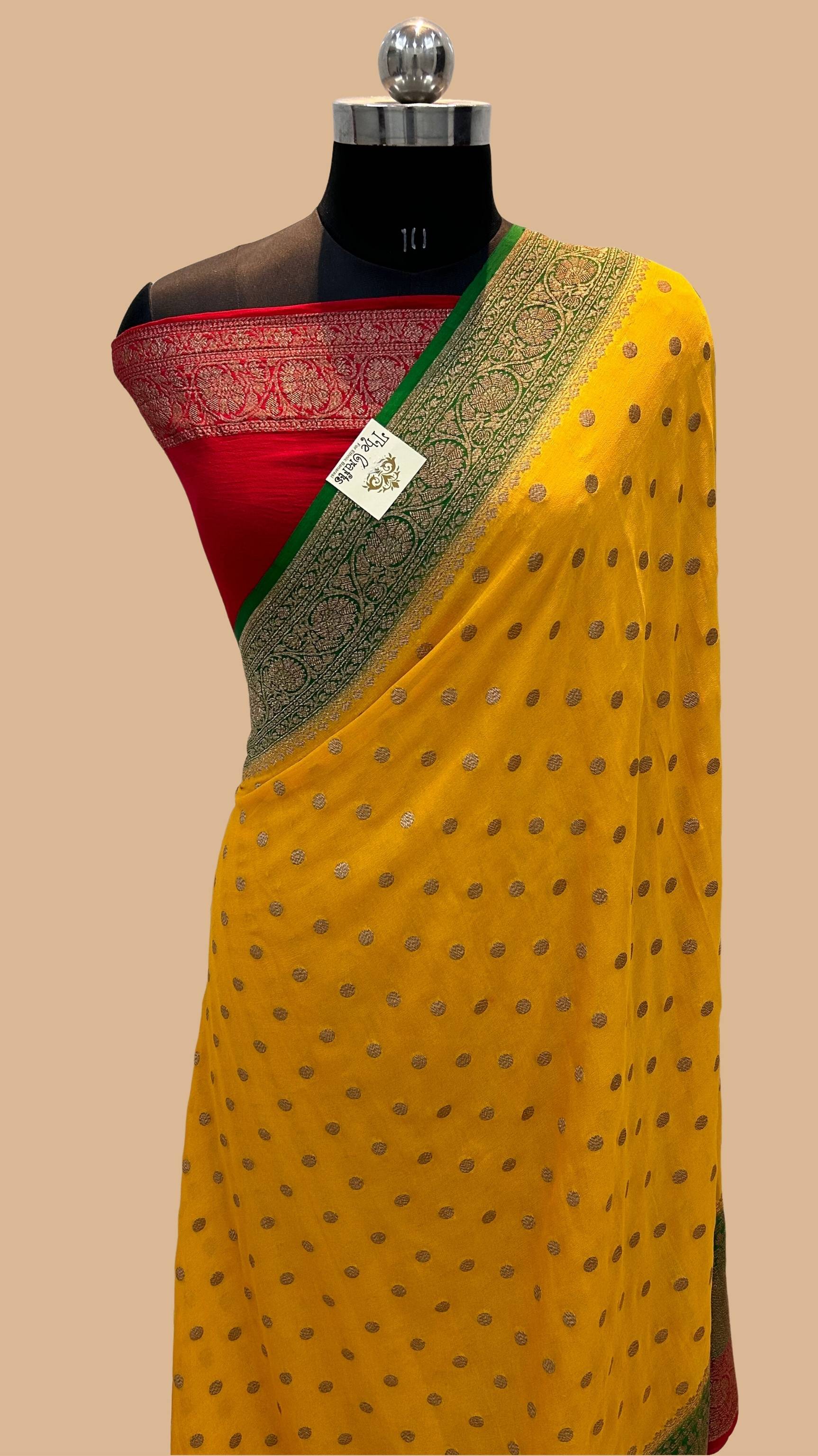 Khaddi Georgette Banarasi Saree - Antique Zari