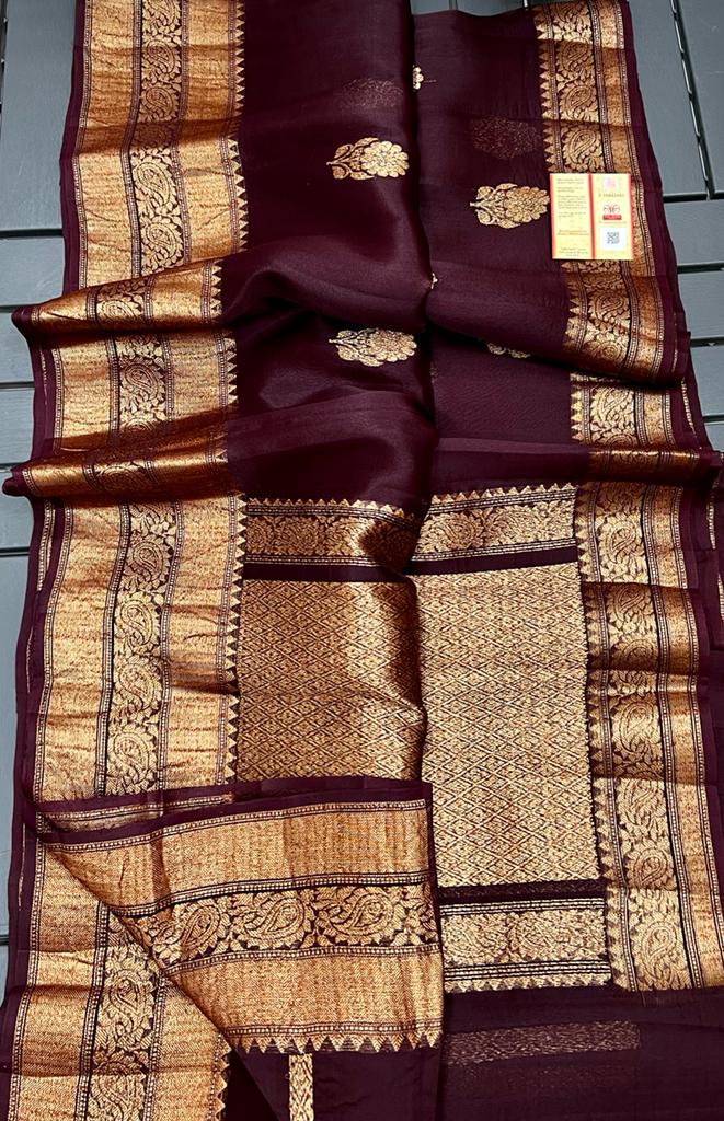 Pure Kora Silk Handloom Banarasi Saree