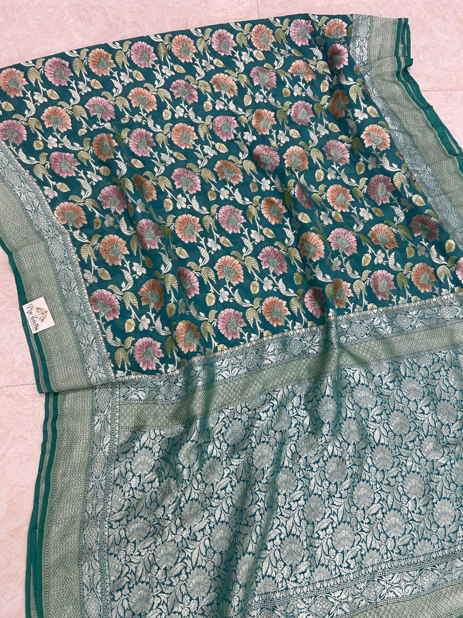 Khaddi Georgette Handloom Banarasi Saree