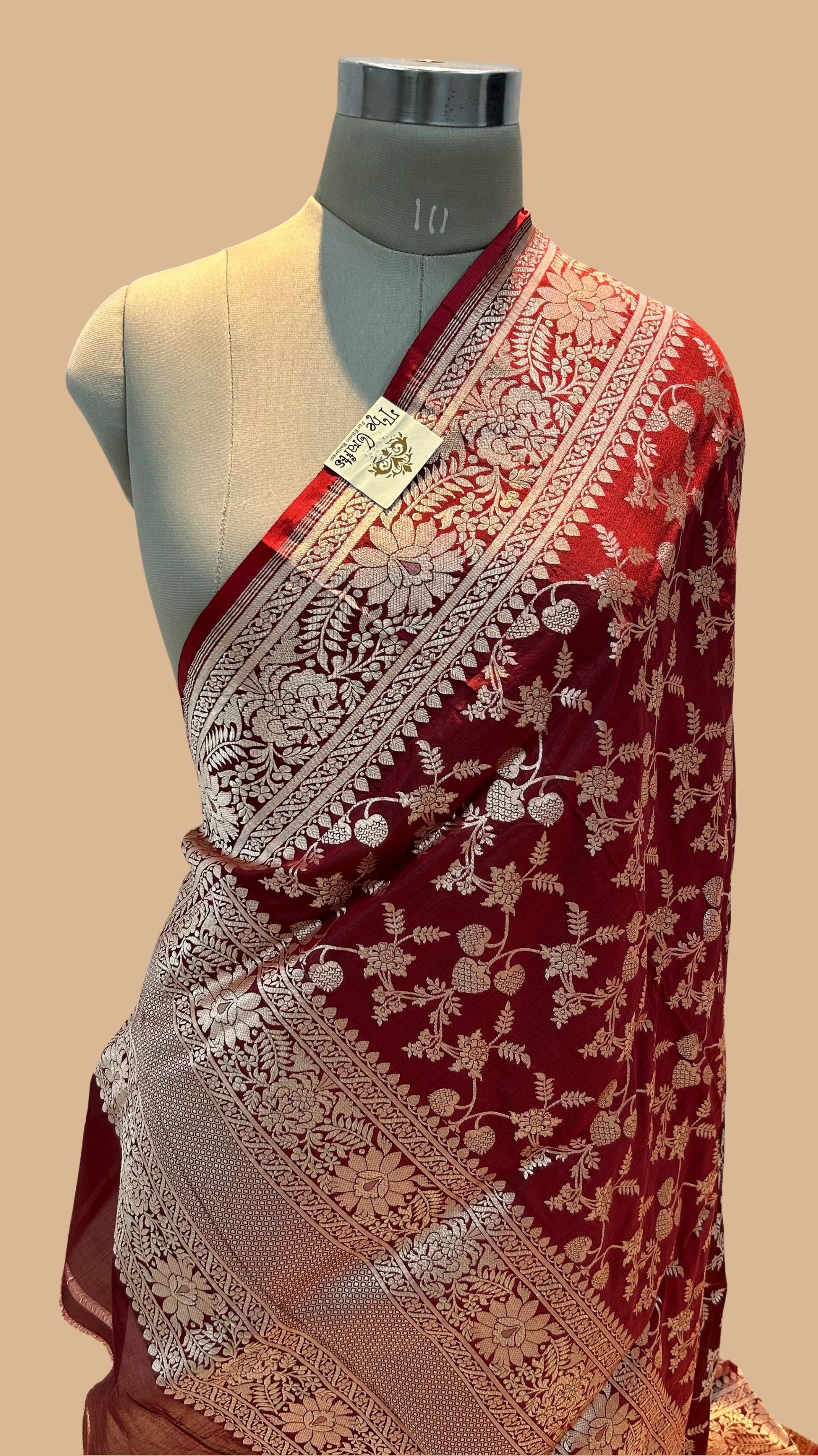 Pure Katan Silk Banarasi Handloom Dupatta