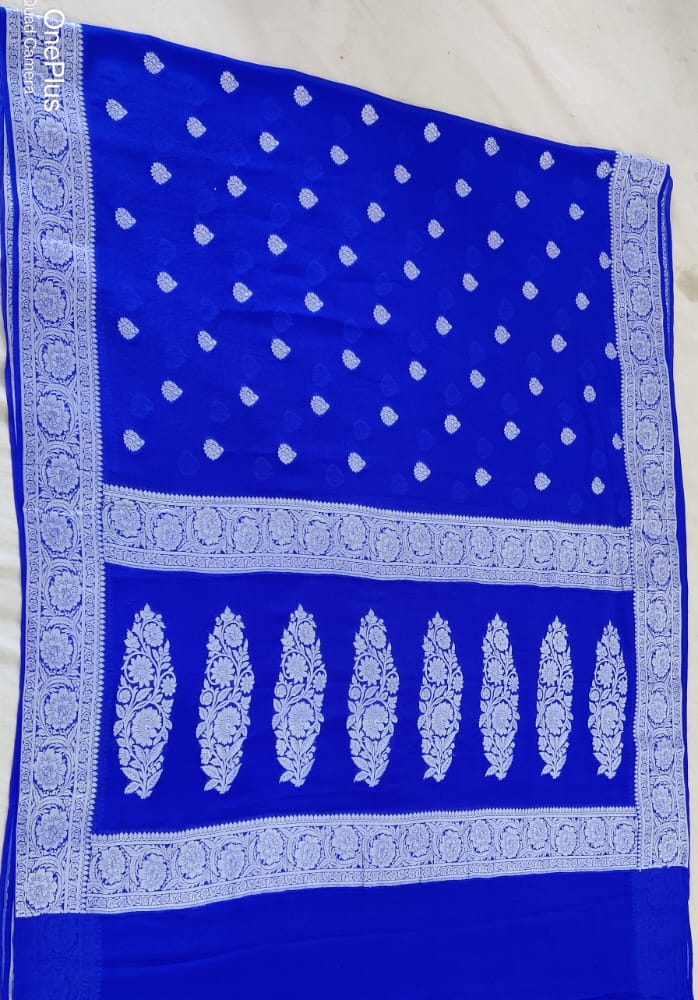 Pure Khaddi Chiffon Banarasi Saree