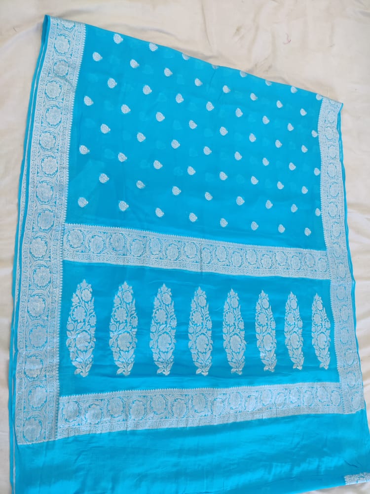 Pure Khaddi Chiffon Banarasi Saree