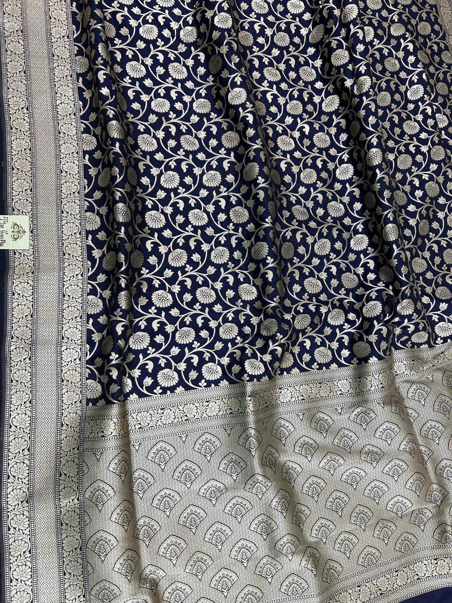 Pure Katan Silk Handloom Banarasi Saree - Jaal work