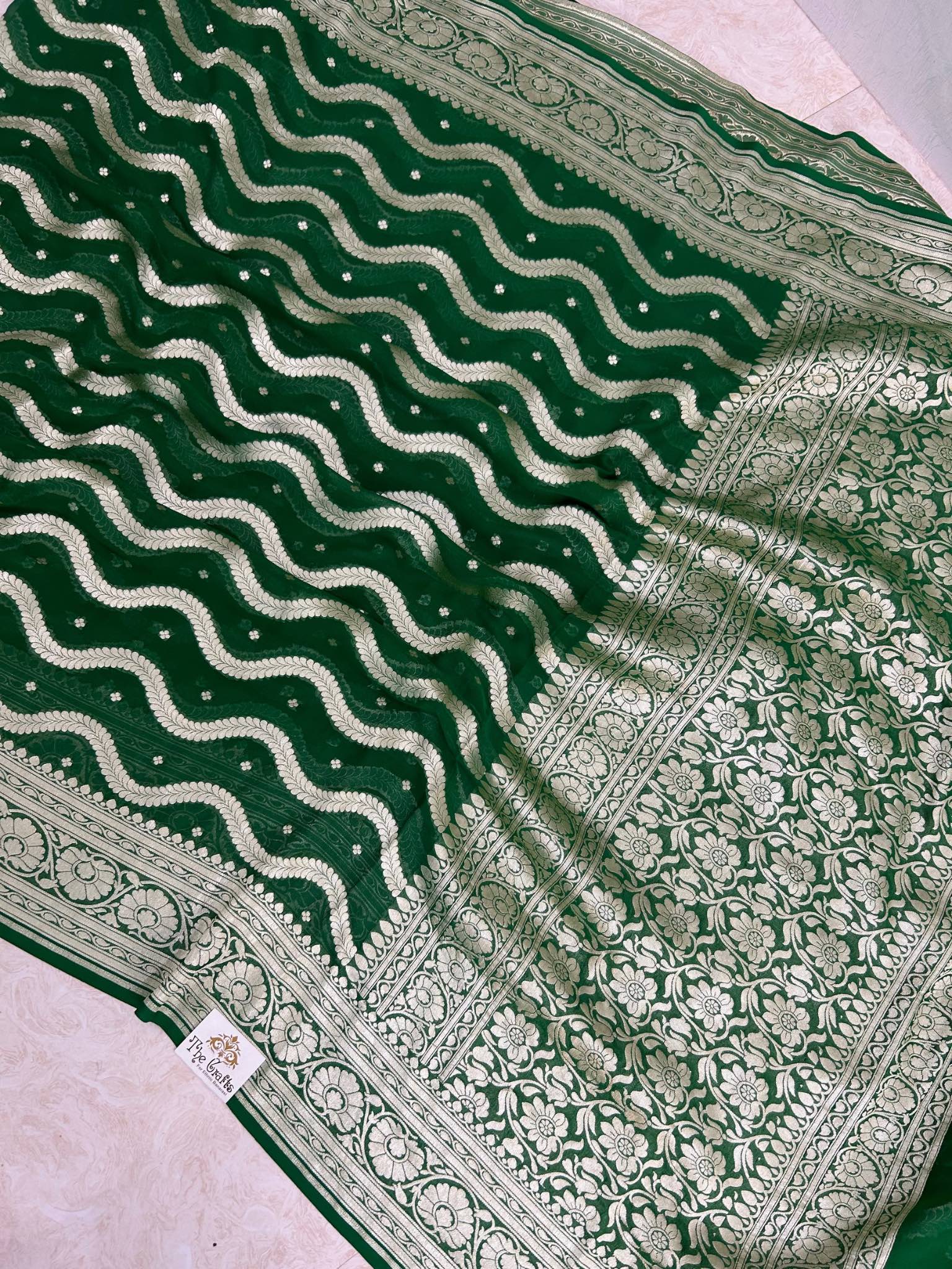 Khaddi Georgette Handloom Banarasi Saree