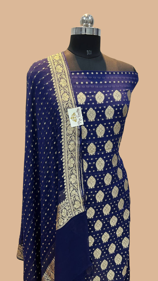 Khaddi Georgette Banarasi Dress Material
