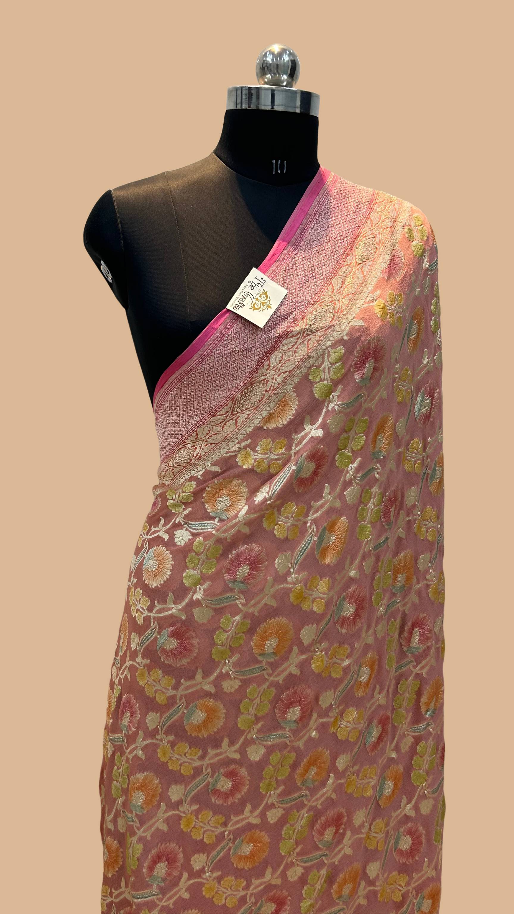 Khaddi Georgette Handloom Banarasi Saree