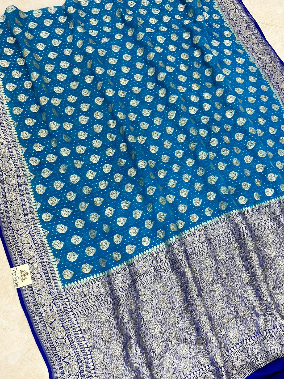 Khaddi Georgette Handloom Banarasi Saree