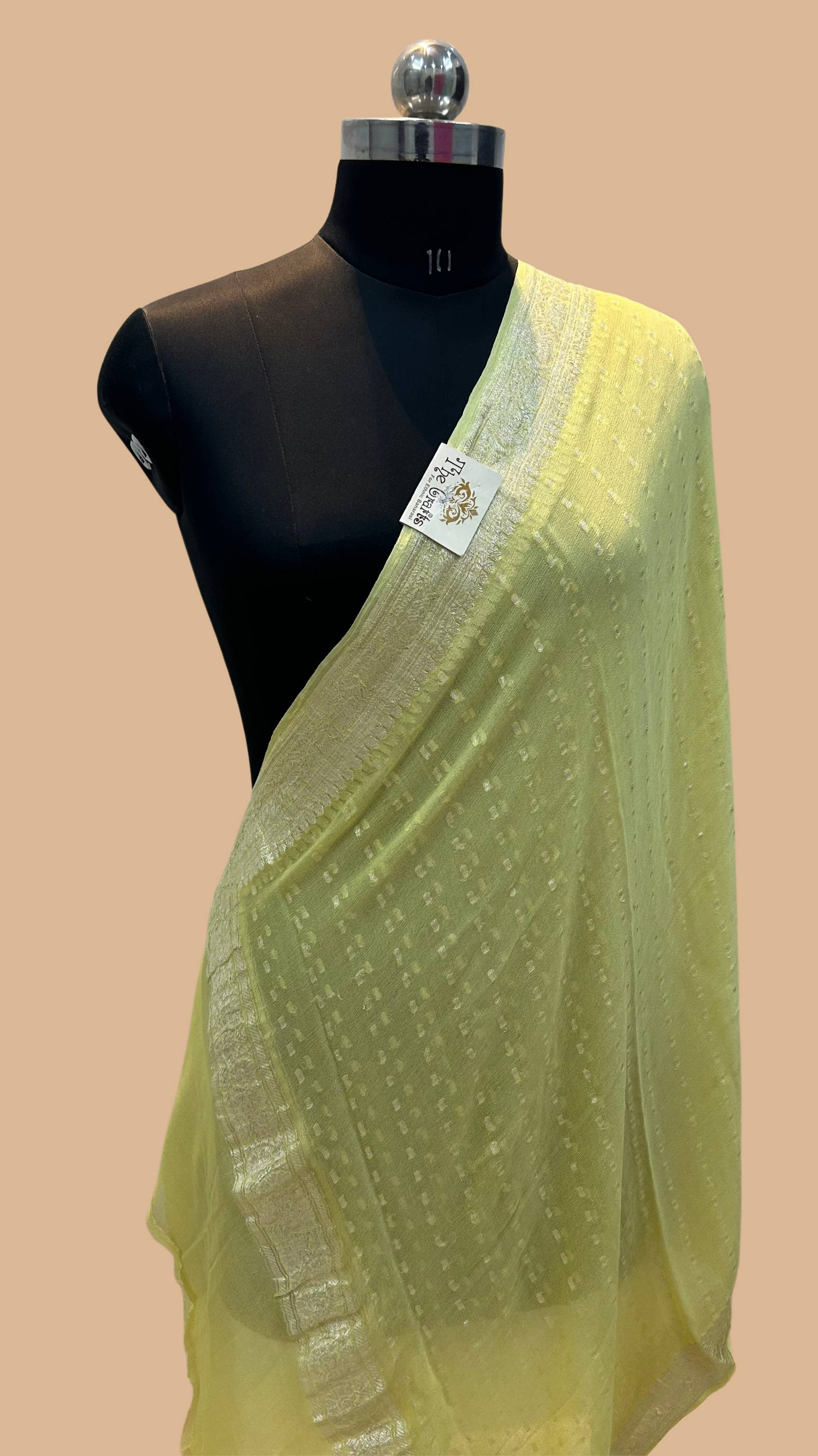 Pure Georgette Banarasi Dupatta - silver zari