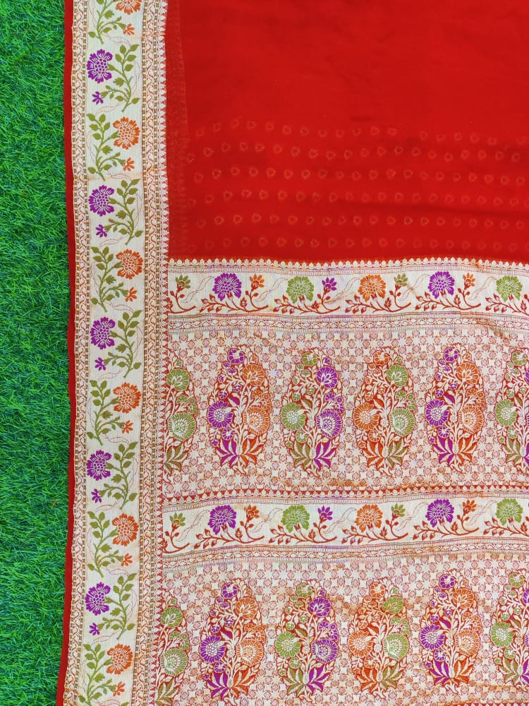 Pure Khaddi Chiffon Banarasi Saree