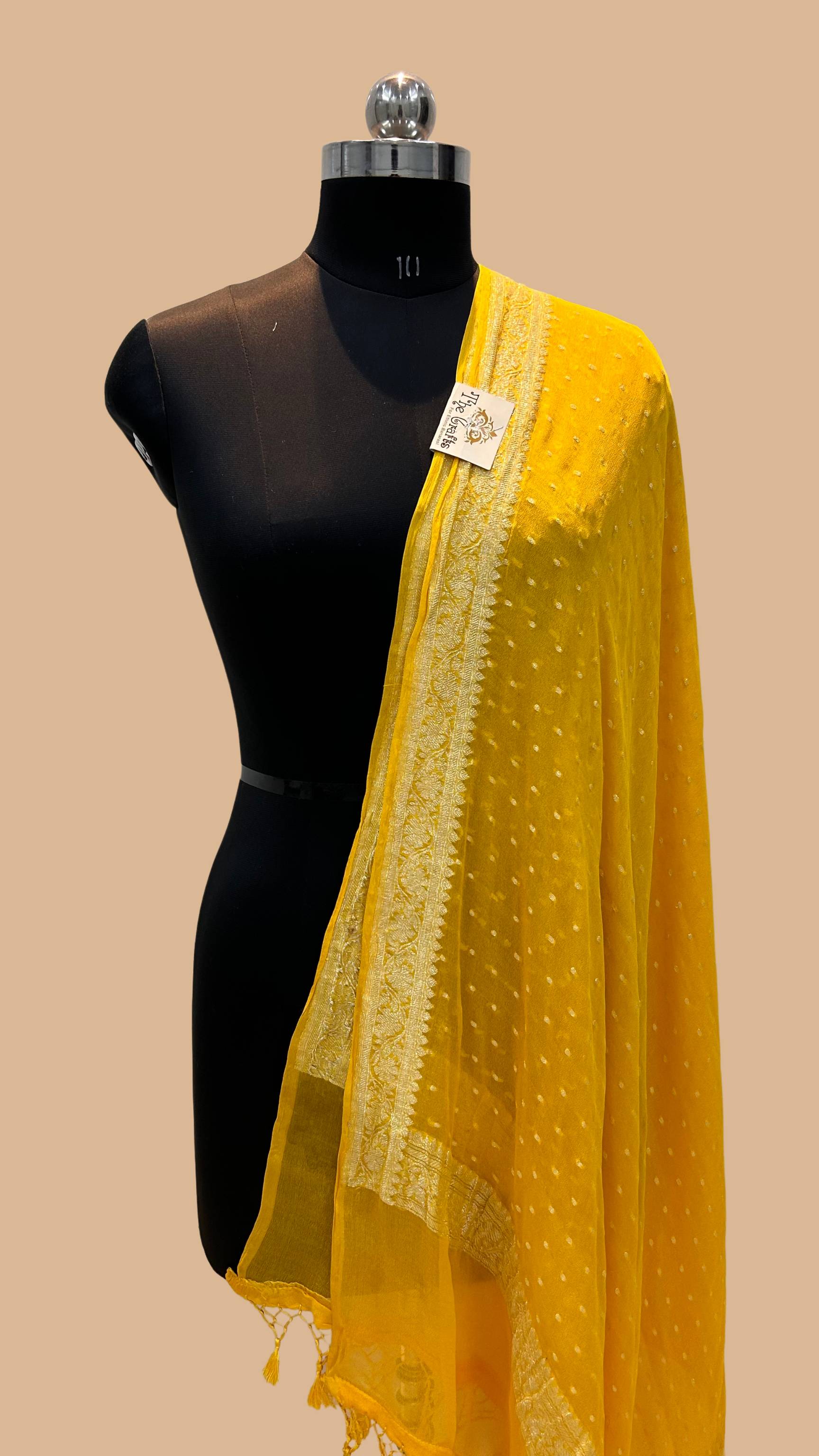 Pure Georgette Banarasi Dupatta - silver zari