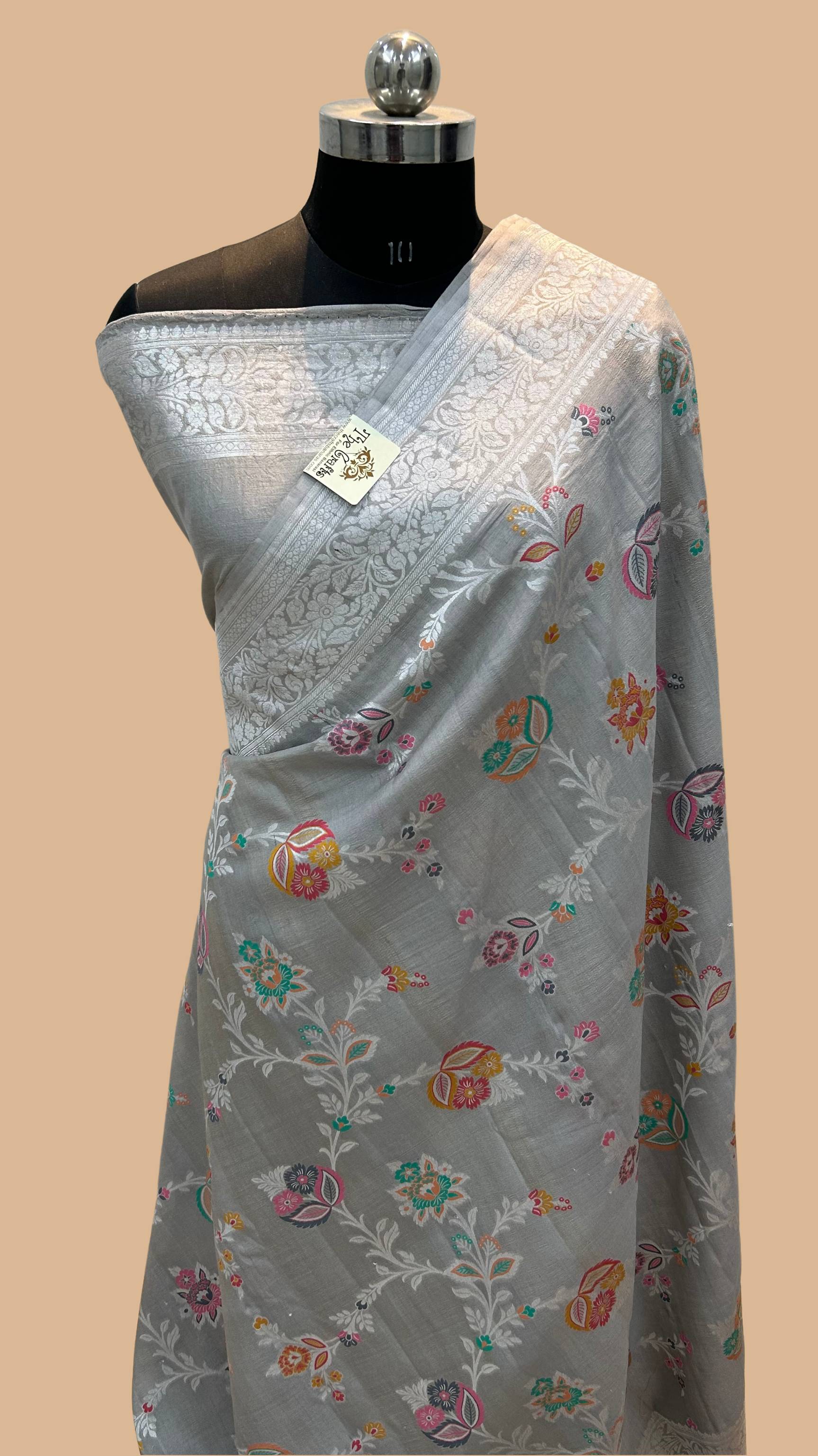 Tussar Georgette Handloom Banarasi Saree - Meenakari all over