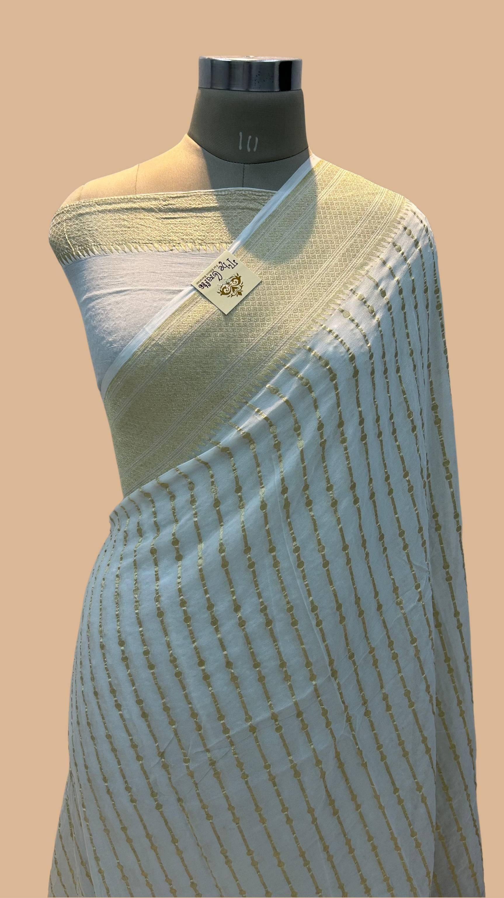 Khaddi Georgette Saree Banarasi - Water Zari