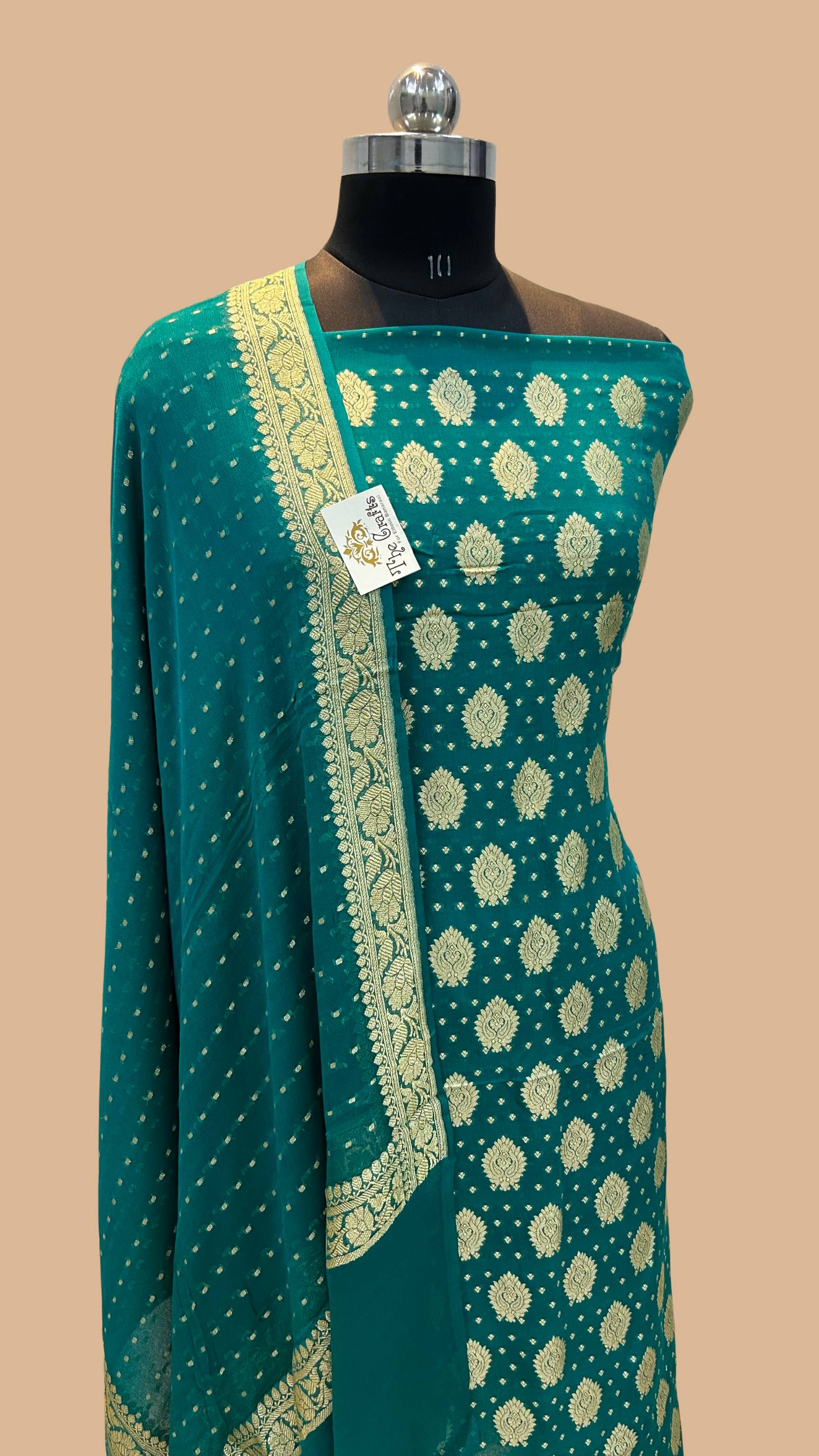 Khaddi Georgette Banarasi Dress Material