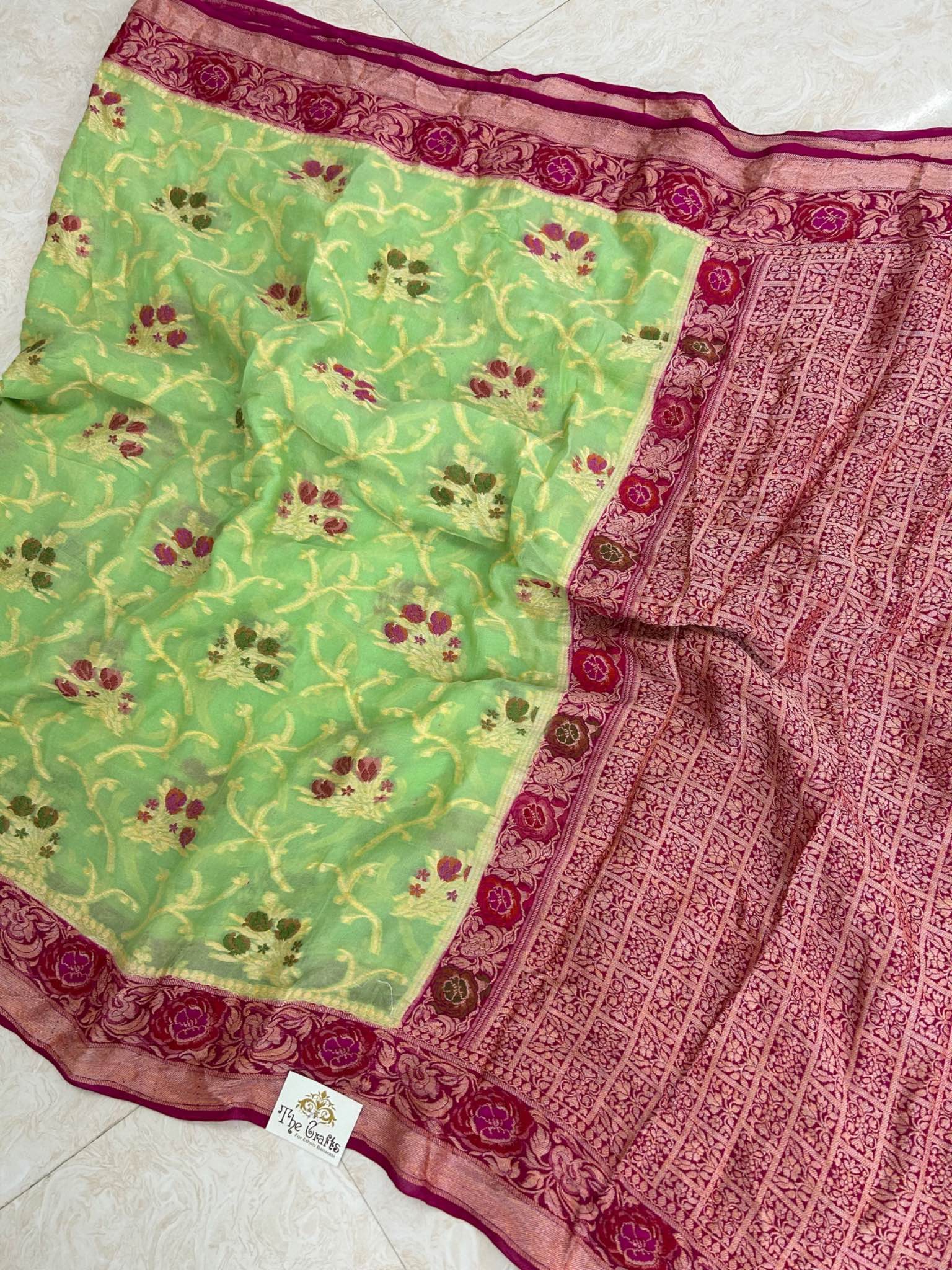 Pure Khaddi Chiffon Banarasi Saree