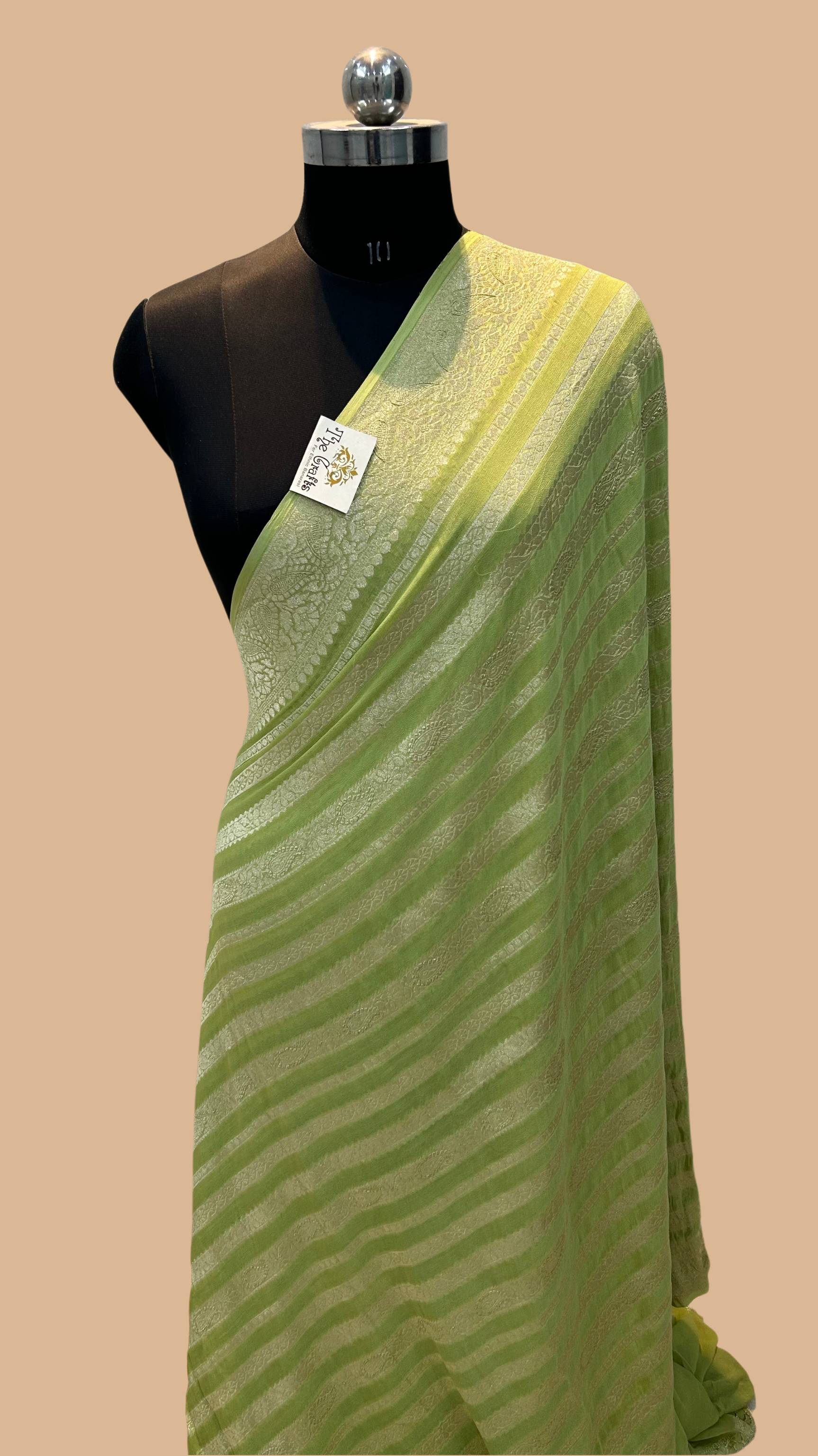 Khaddi Georgette Handloom Banarasi Saree - Water Zari