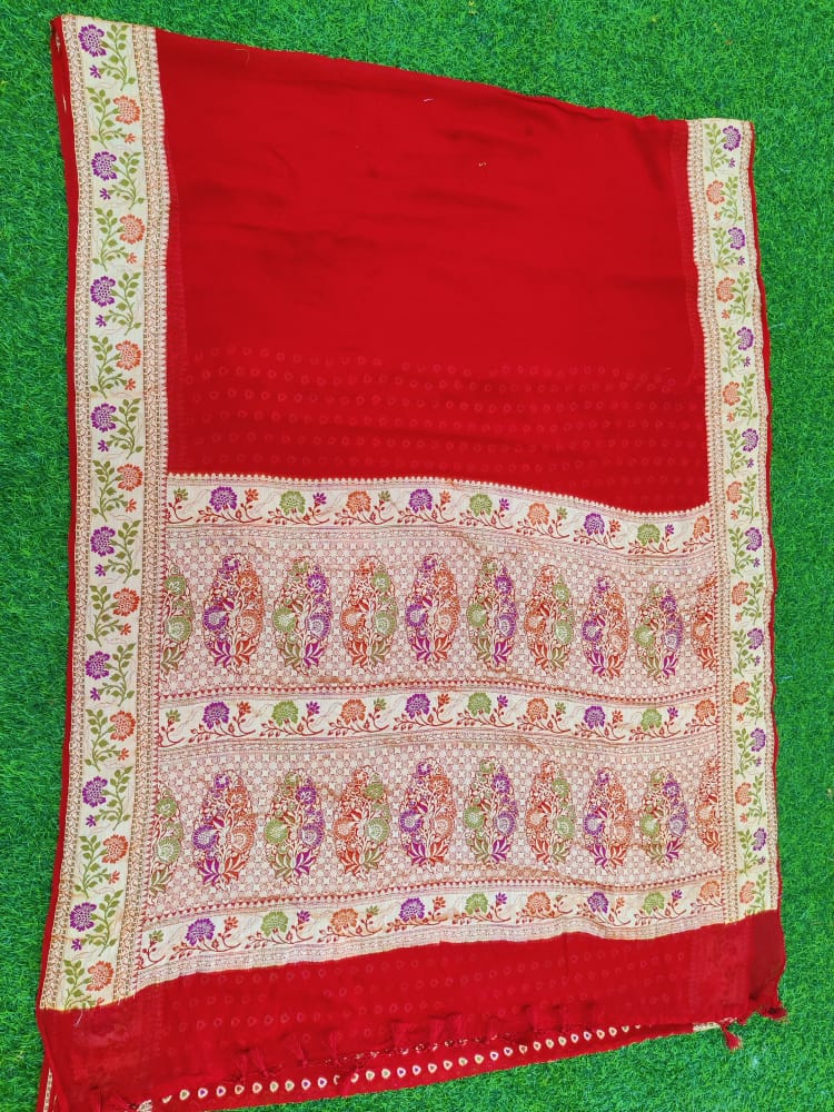 Pure Khaddi Chiffon Banarasi Saree