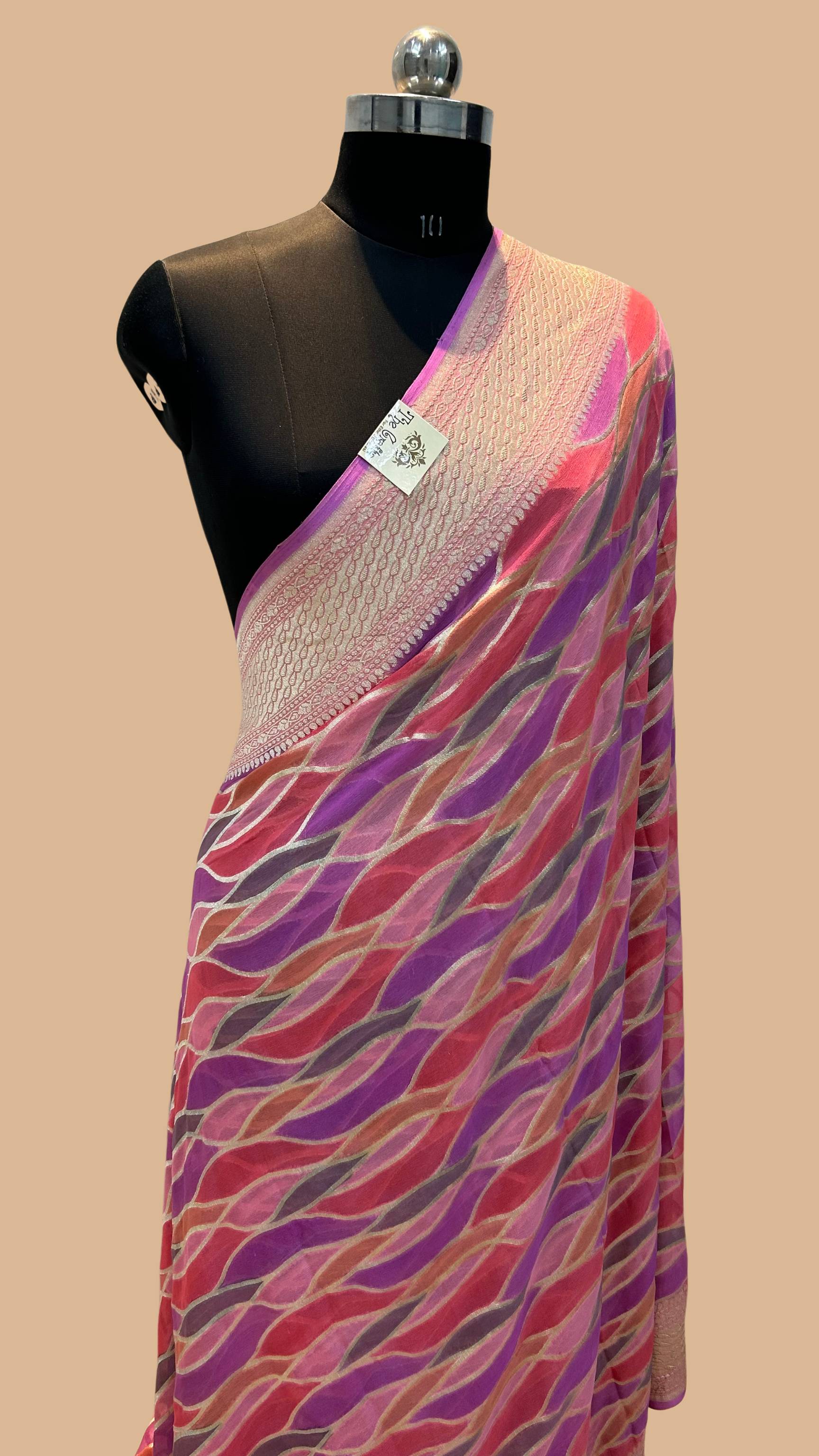 Khaddi Georgette Handloom Banarasi Saree