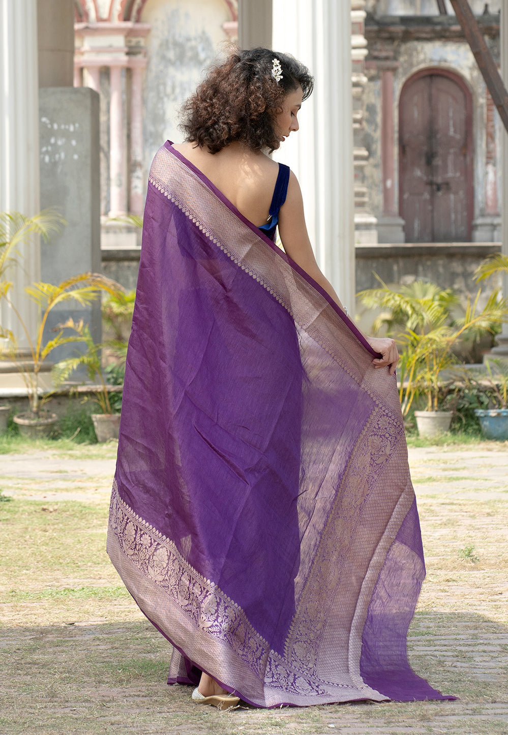 Pure Linen Banarasi Saree